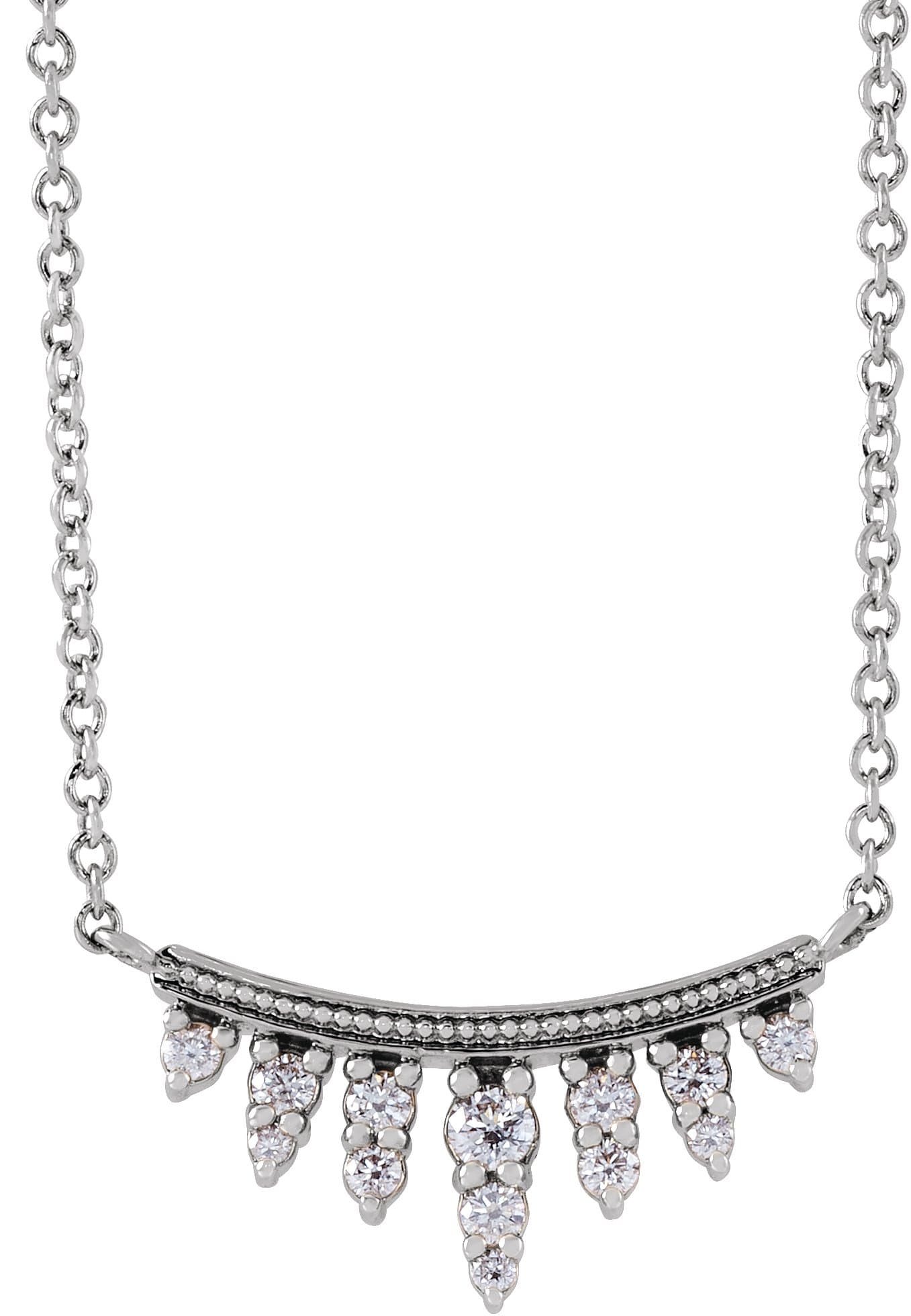 14K Rose 1/6 CTW Natural Diamond Bar 18 Necklace