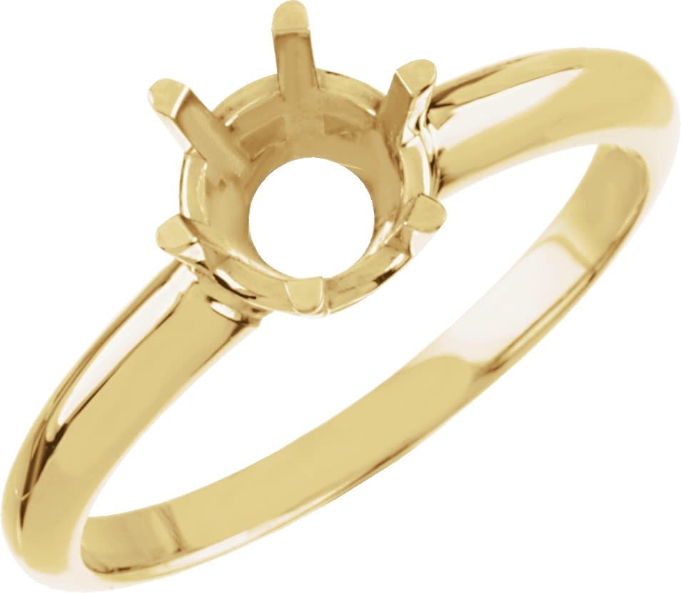 10K Yellow Gold 5 mm Round Engagement Ring Mounting