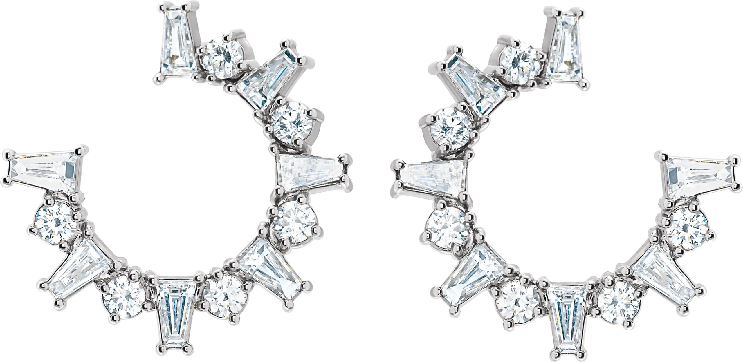 Baguette Front-Facing Hoop Earrings view 2