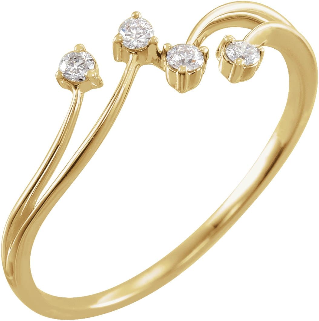 14K Rose 1/10 CTW Natural Diamond Bypass Ring