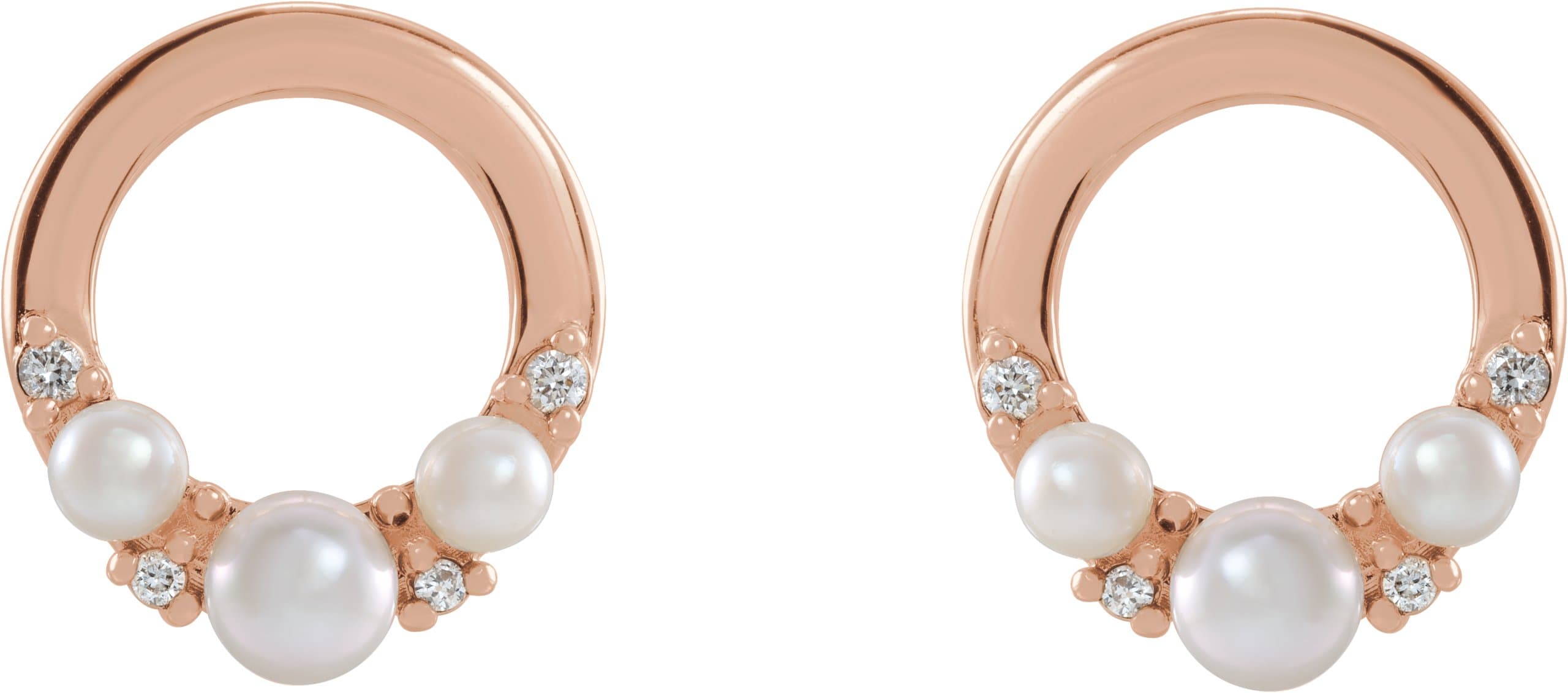 Pearl Circle Earrings view 2