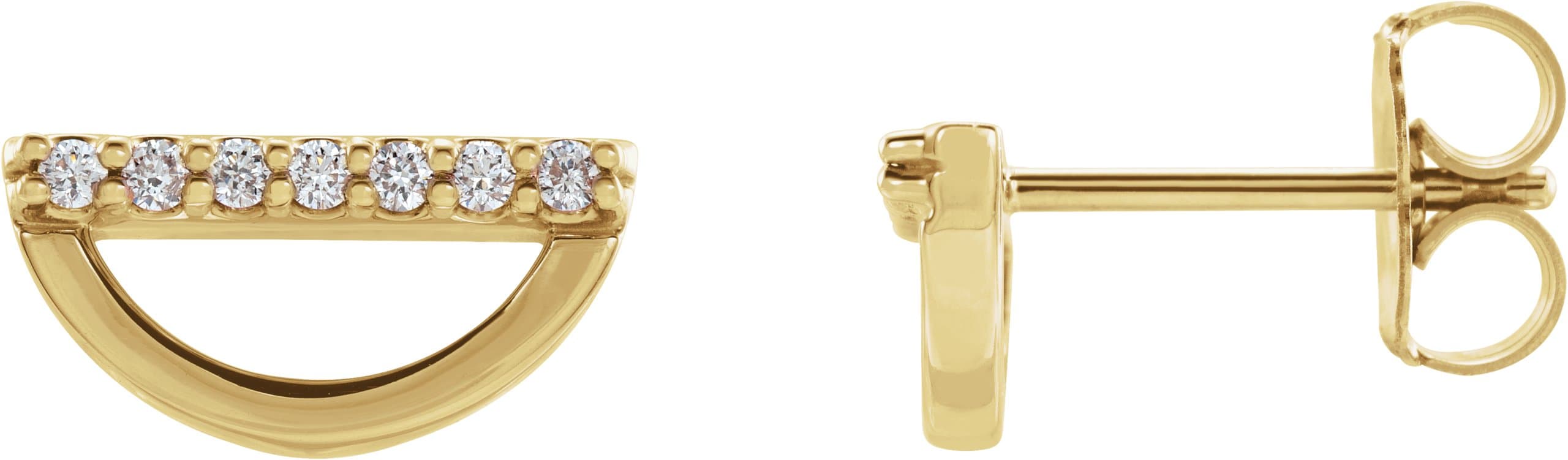 14K Yellow 1/10 CTW Natural Diamond Geometric Earrings
