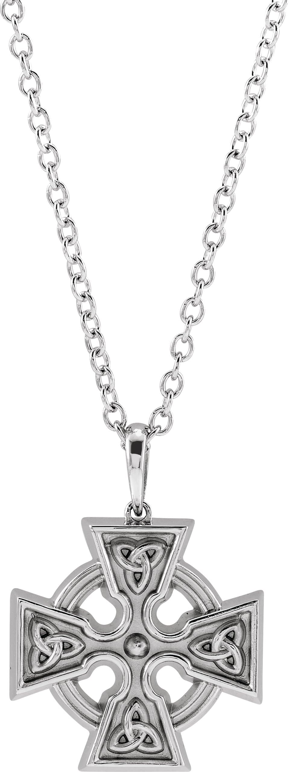 14K Rose Celtic-Inspired Cross 24 Necklace