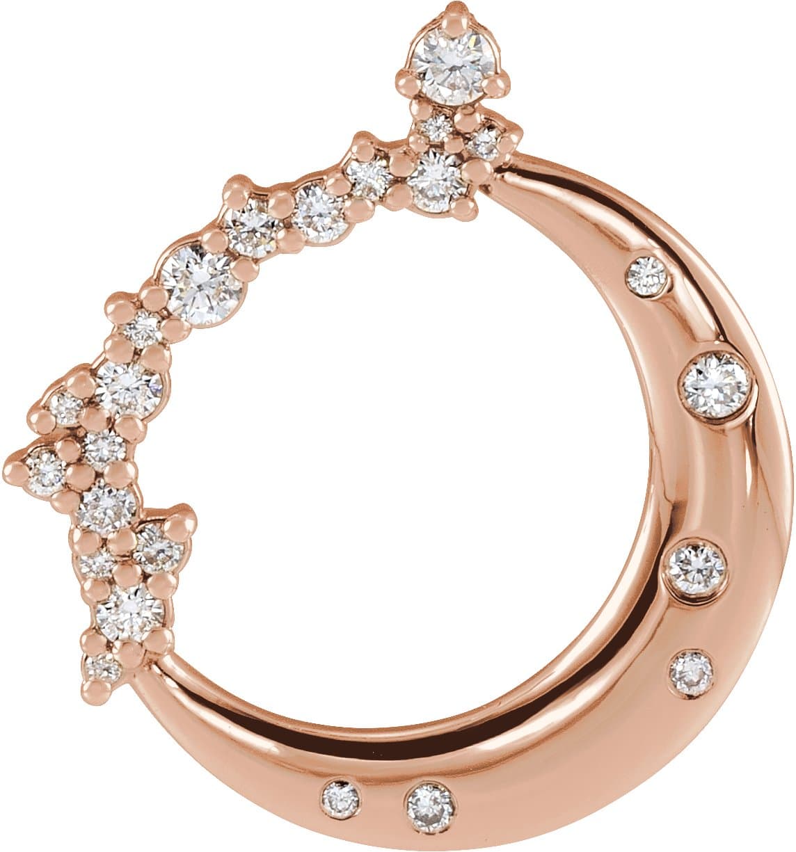 14K Rose 1/4 CTW Lab-Grown Diamond Crescent Moon Pendant