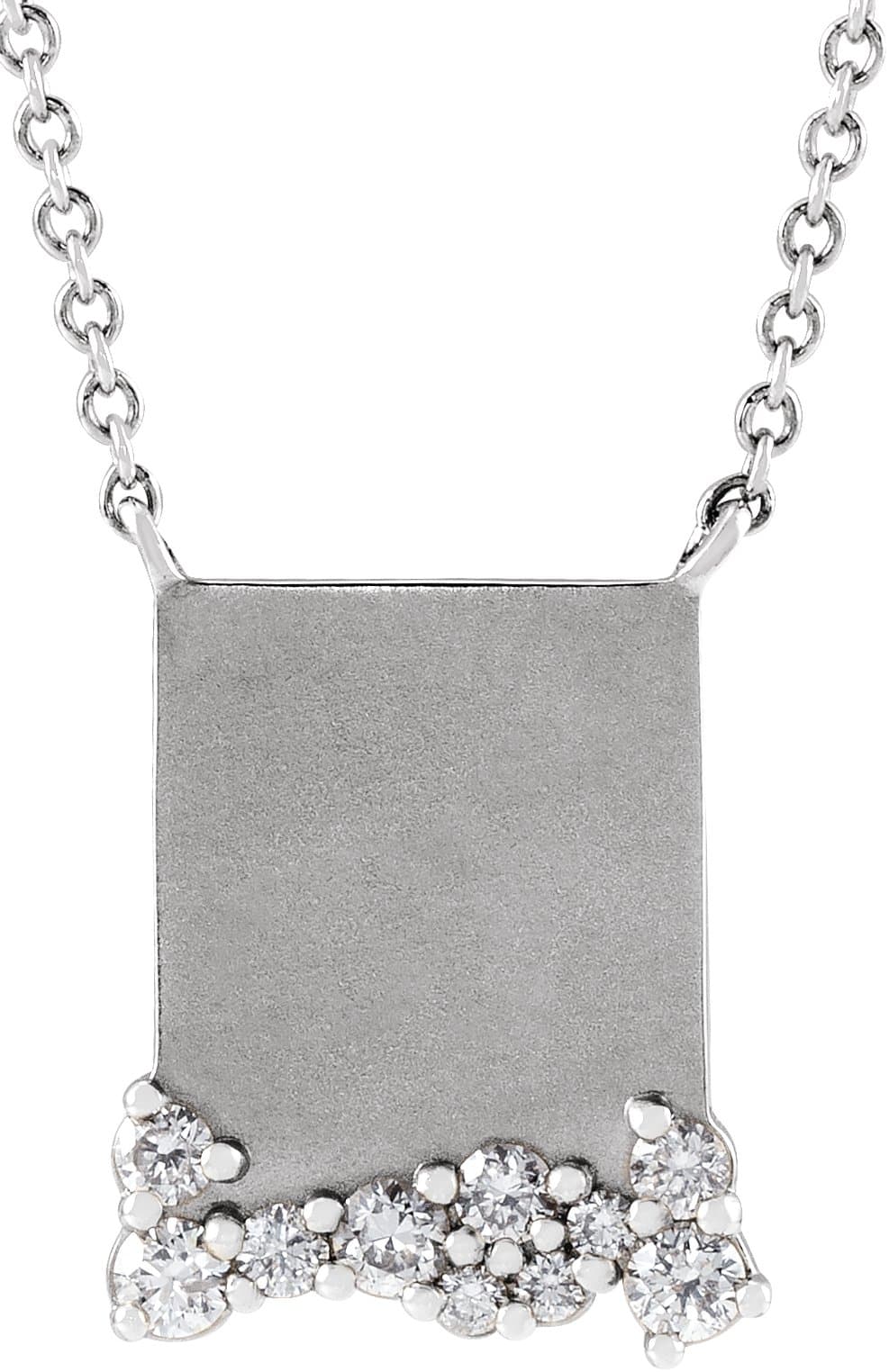 14K Rose Engravable 1/5 CTW Natural Diamond 18 Necklace