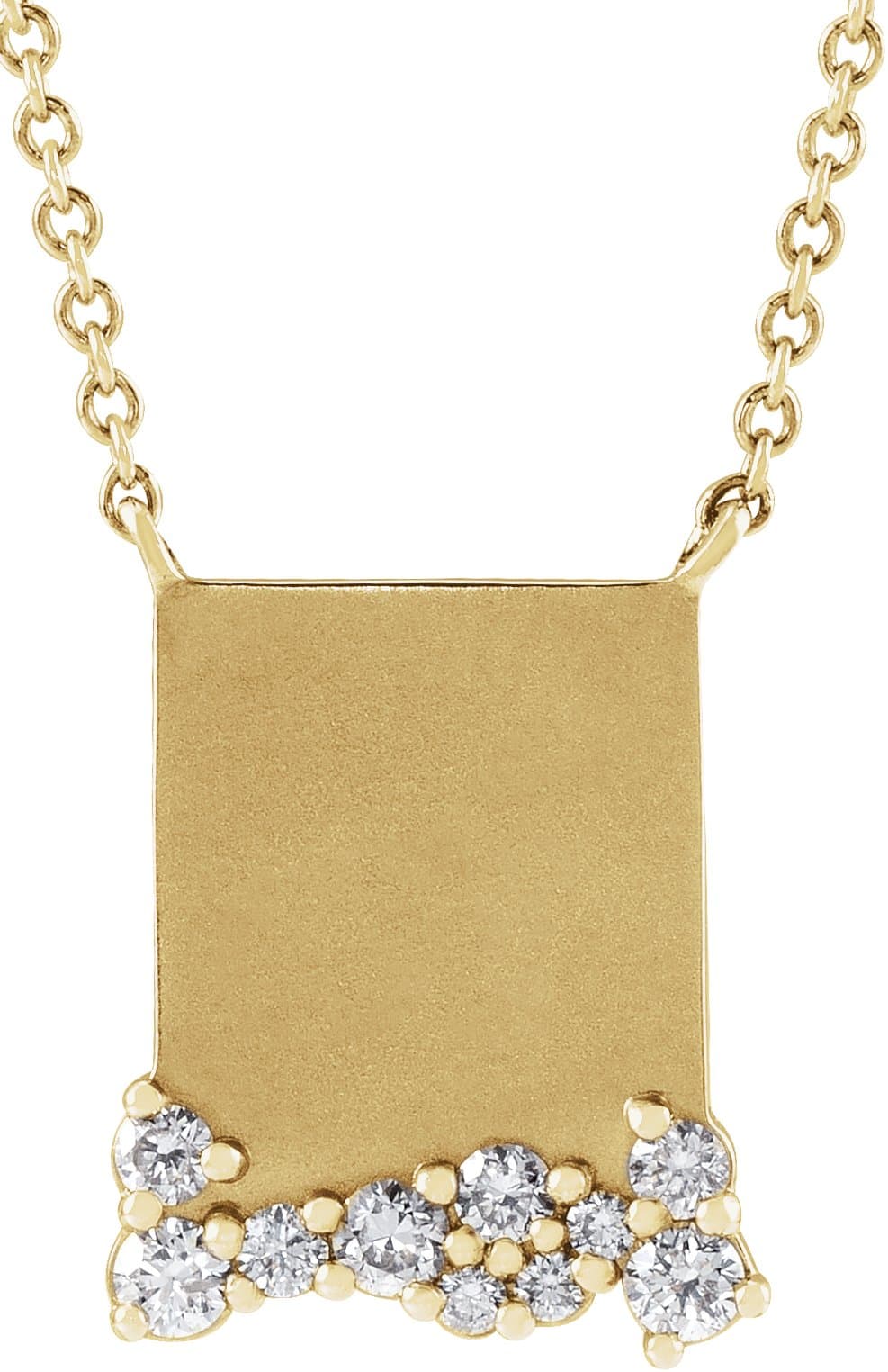 14K Rose Engravable 1/5 CTW Natural Diamond 18 Necklace