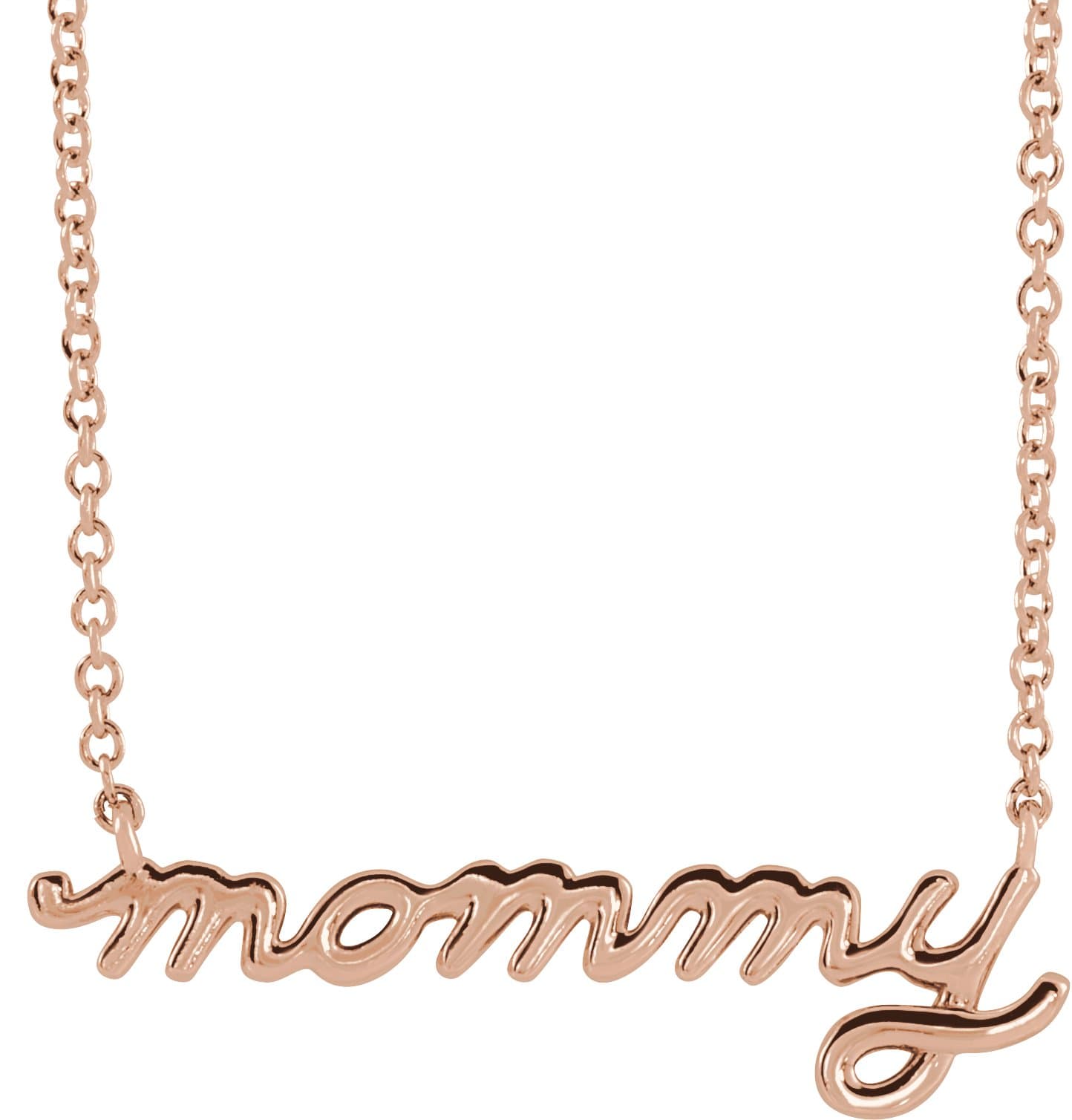 14K Rose Petite Mommy Script 16 Necklace