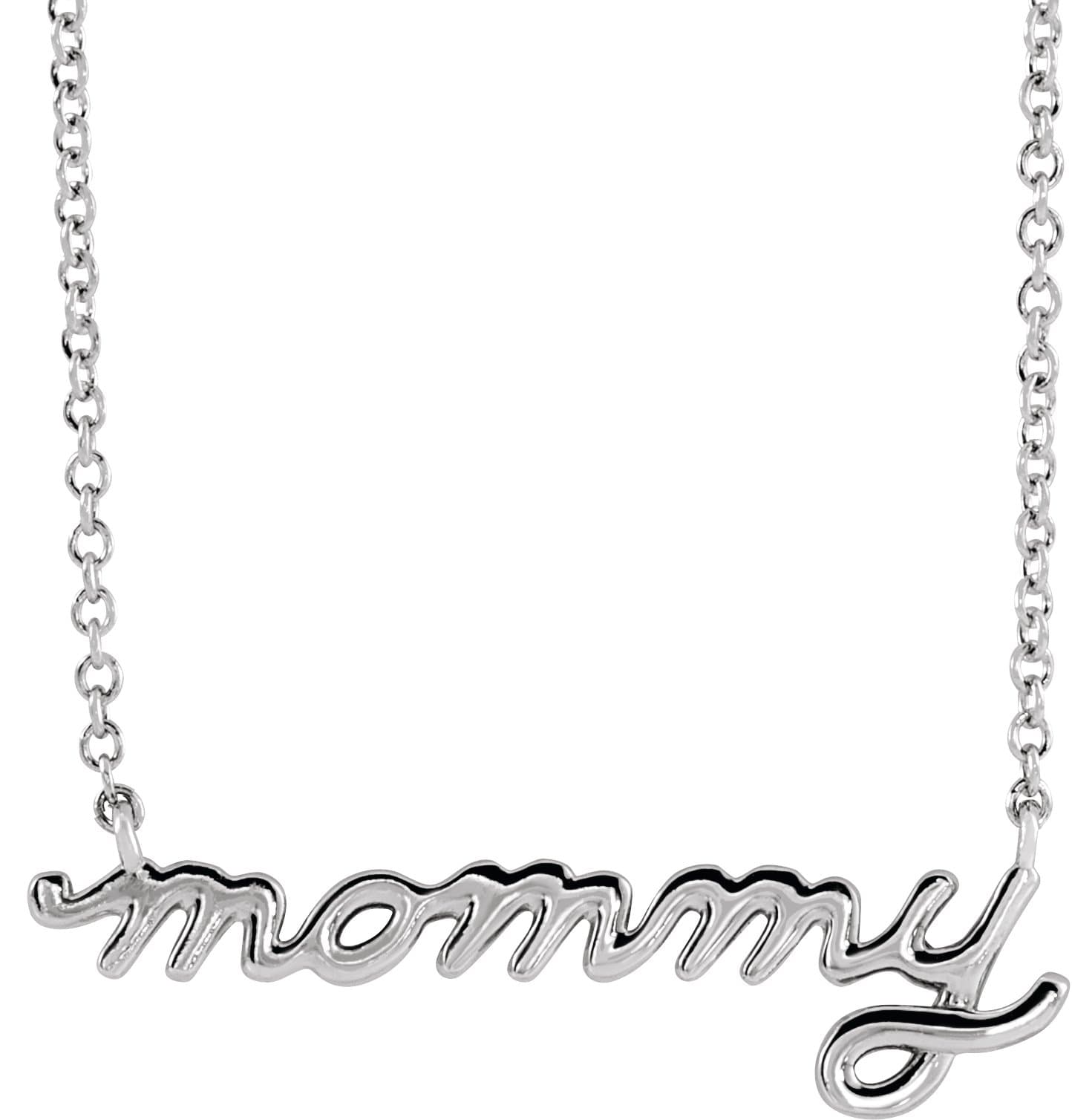 14K Rose Petite Mommy Script 16 Necklace