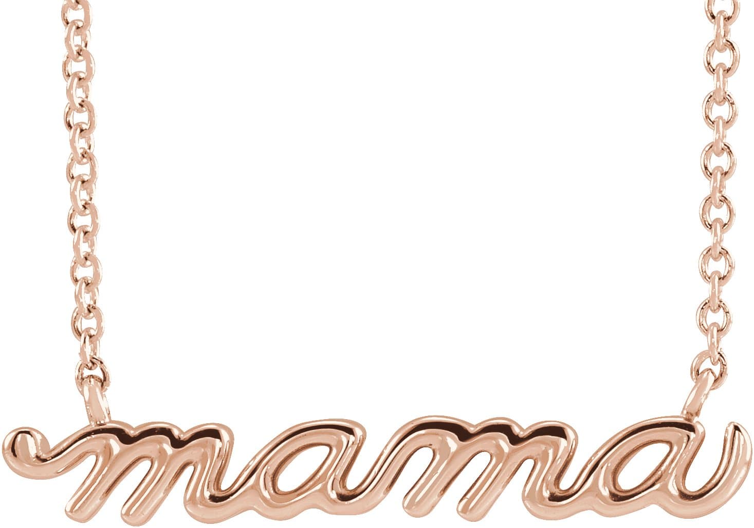 14K Rose Petite Mama Script 18 Necklace