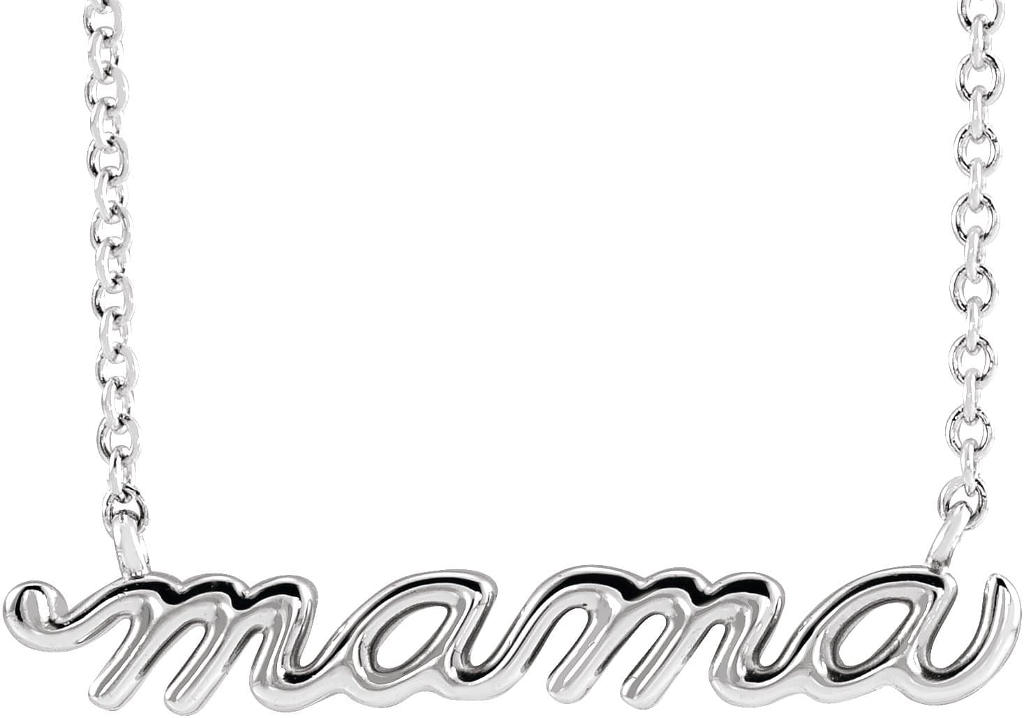 14K Rose Petite Mama Script 18 Necklace