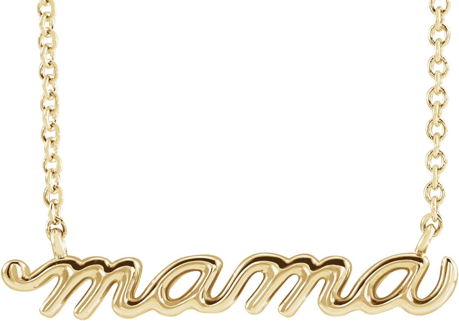 14K Rose Petite Mama Script 18 Necklace