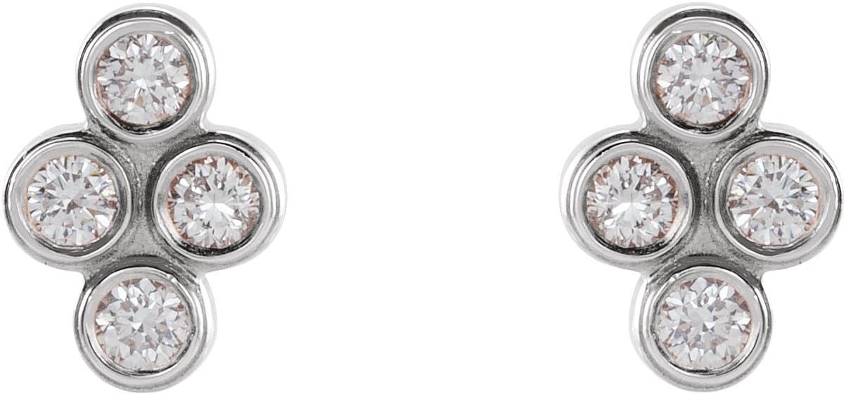 Bezel-Set Cluster Earrings view 2
