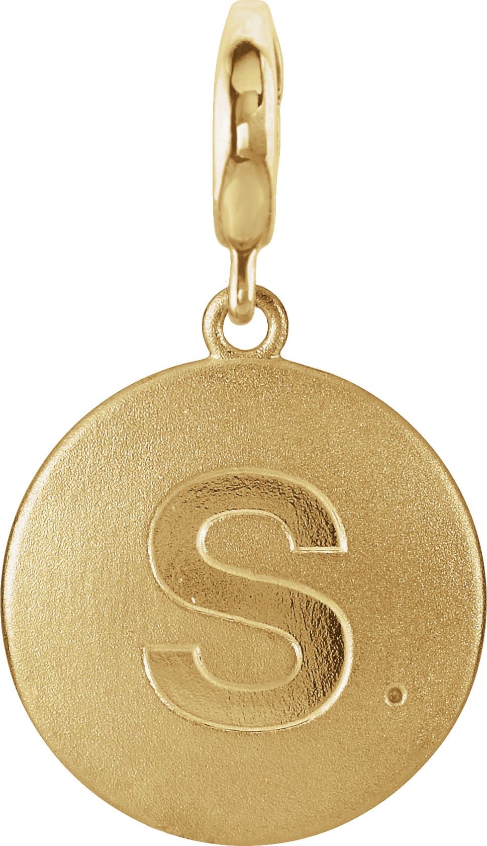 14K Rose Gold 1 mm Round Accented Initial C Charm/Pendant Mounting