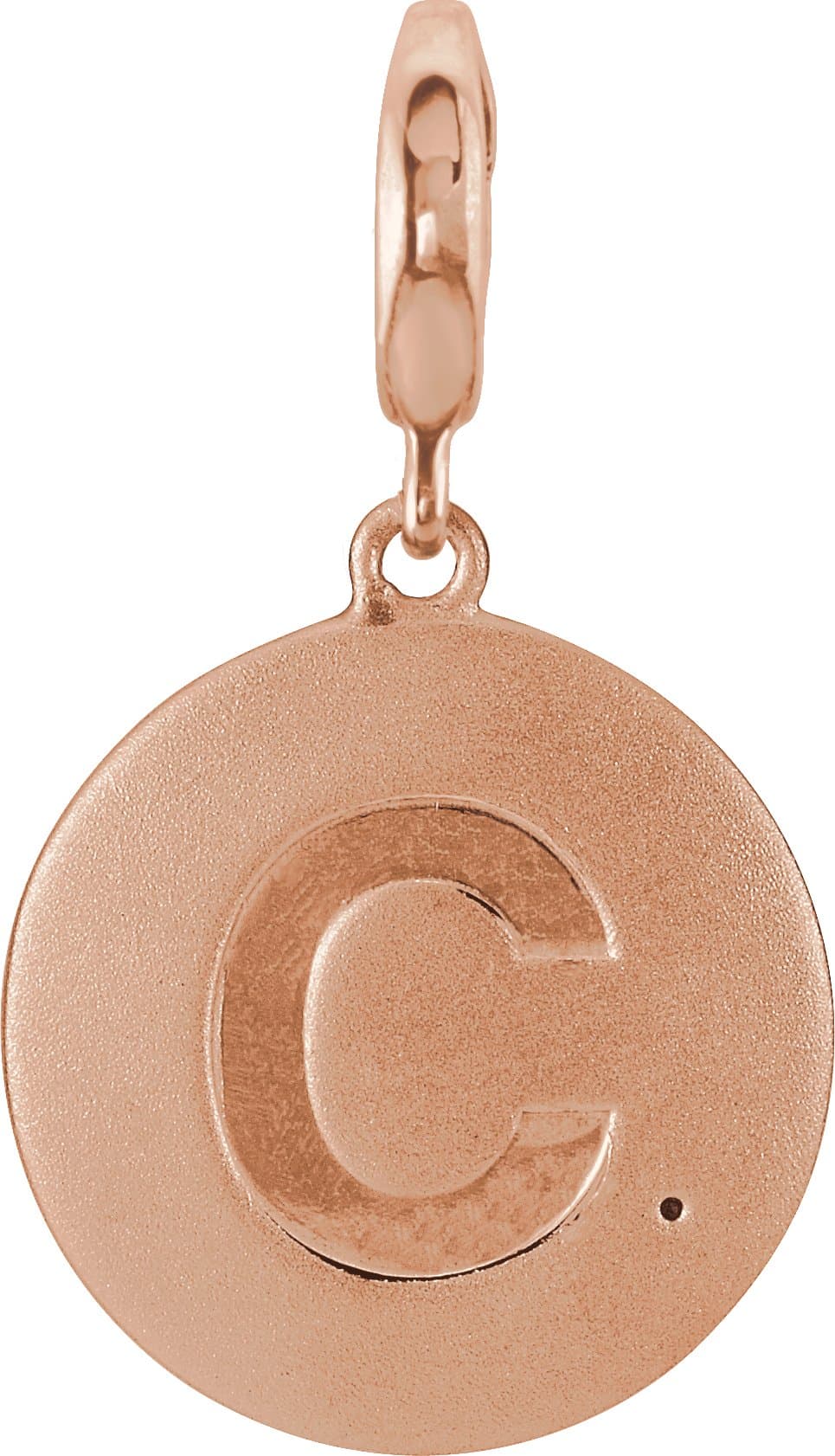 14K Rose Gold 1 mm Round Accented Initial C Charm/Pendant Mounting