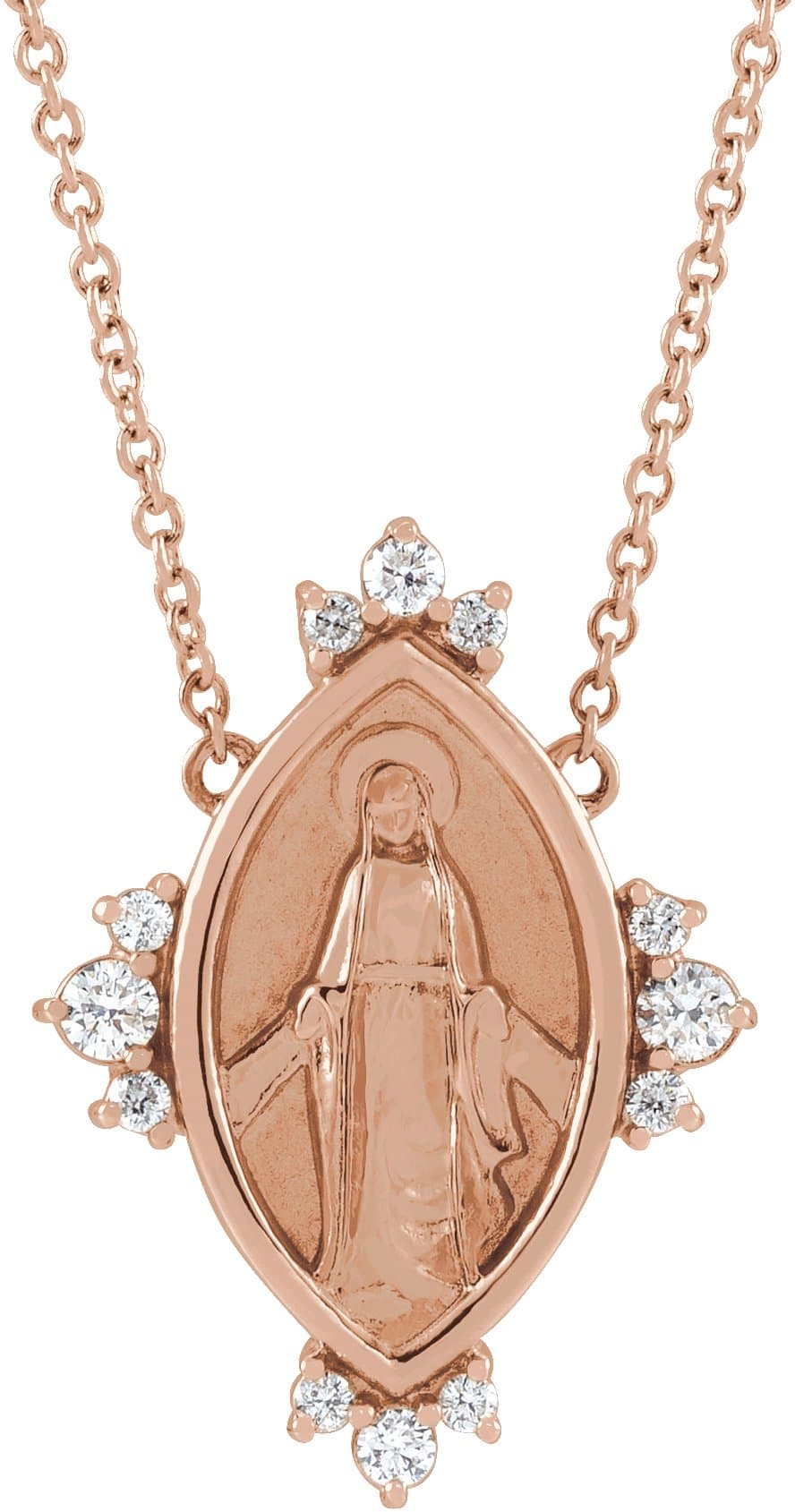 14K Rose 1/5 CTW Natural Diamond Miraculous 18 Necklace