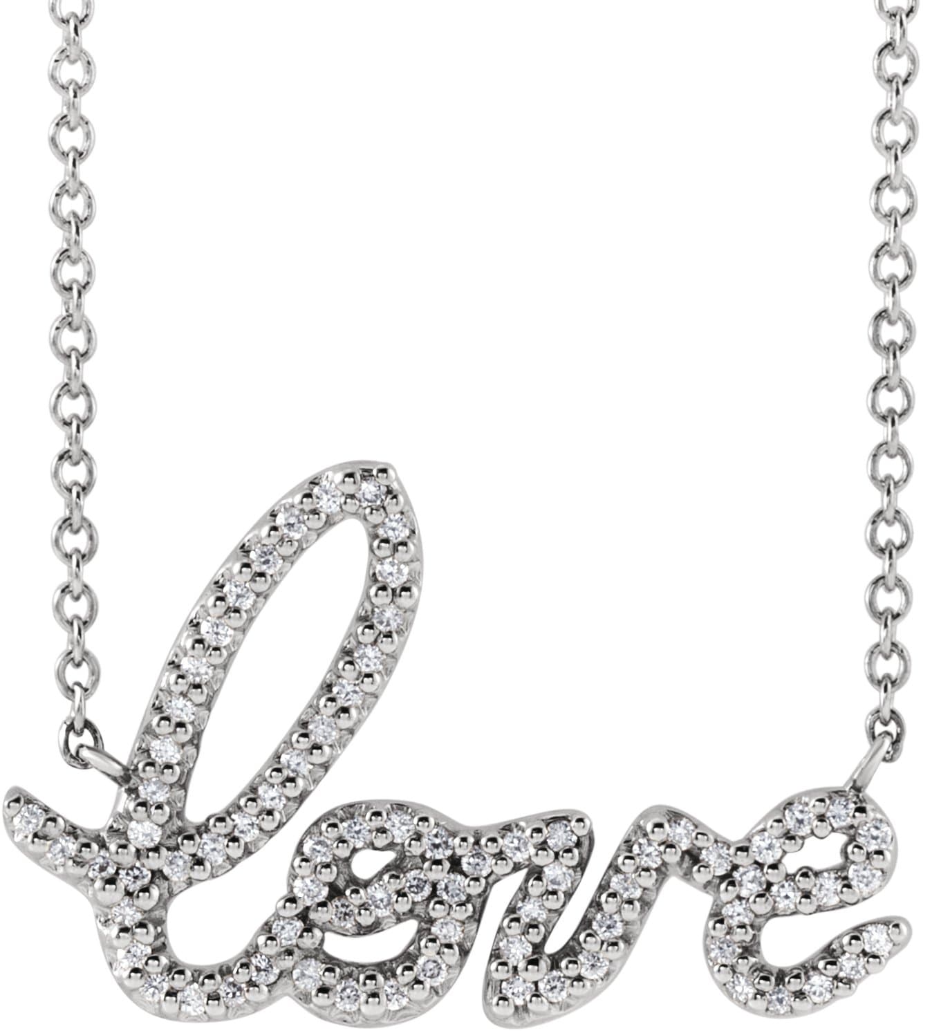 14K Rose 1/6 CTW Natural Diamond Love 18 Necklace