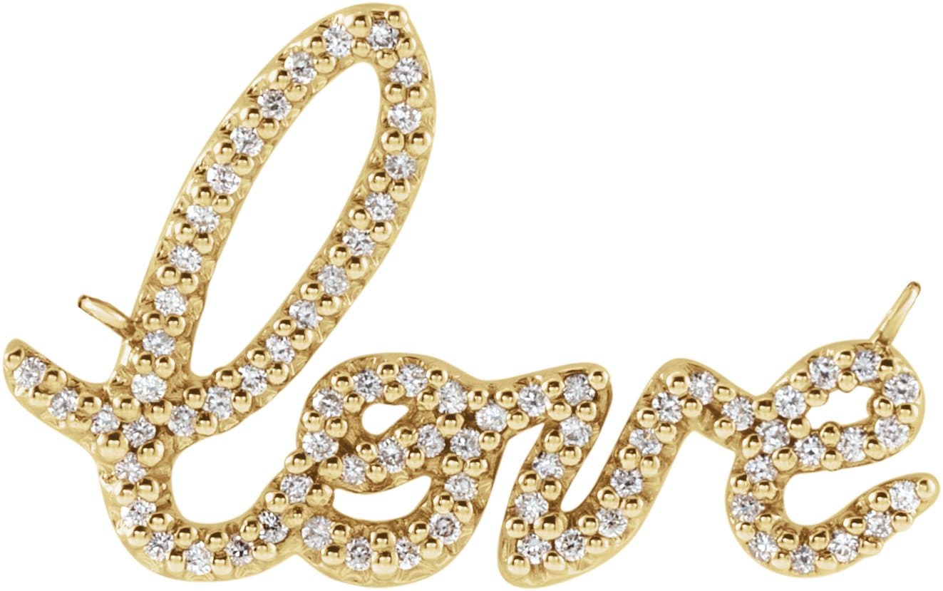 14K Rose 1/6 CTW Natural Diamond Love 18 Necklace