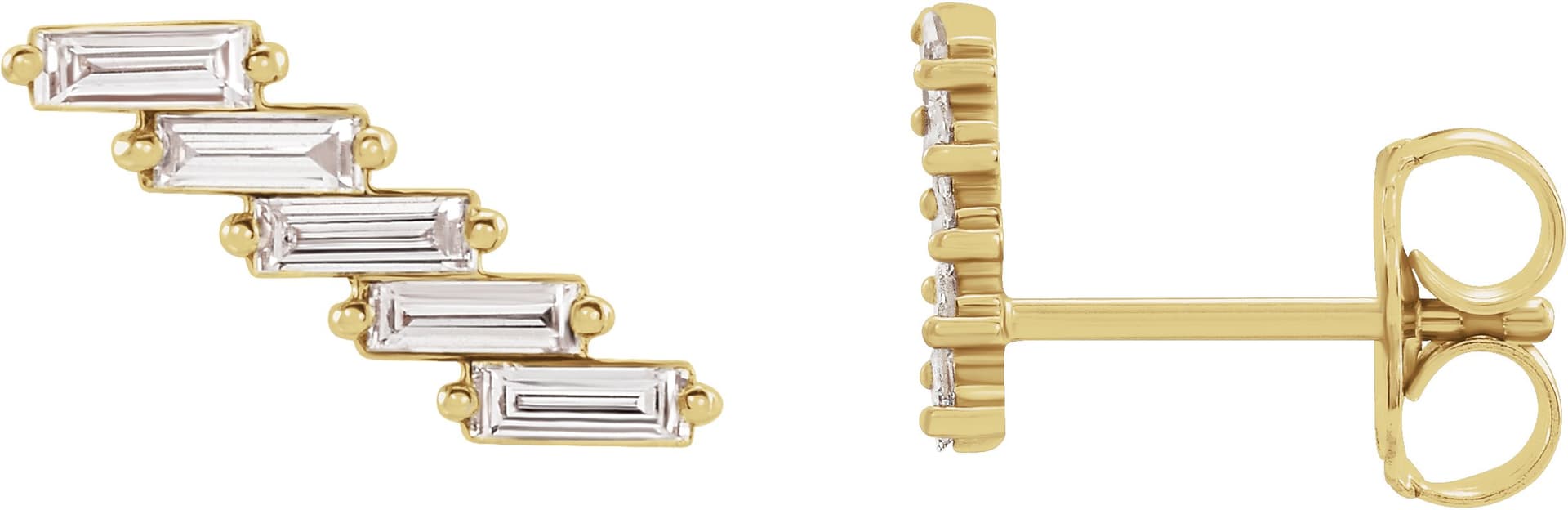14K Yellow Gold 1/4 CTW Natural Diamonds Ear Climber