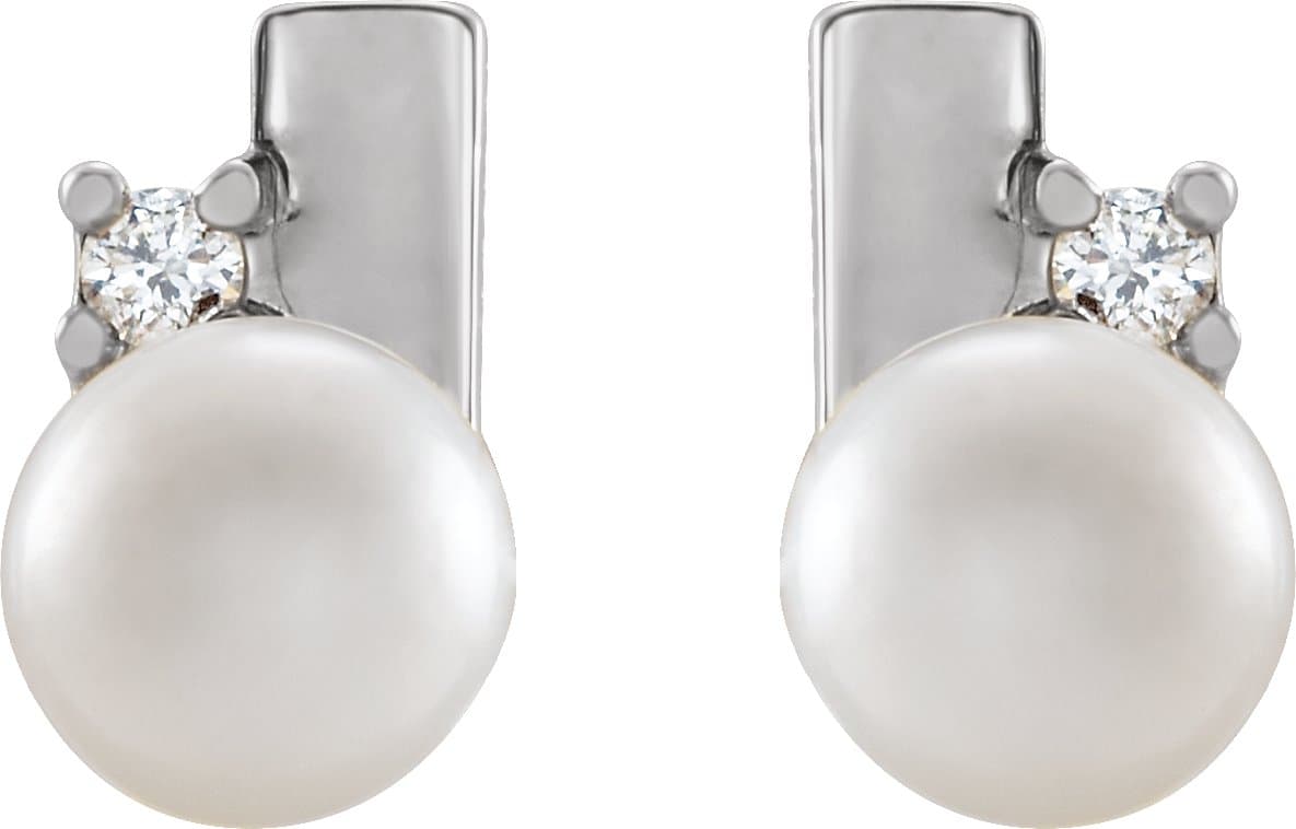 Pearl Geometric Earrings view 2