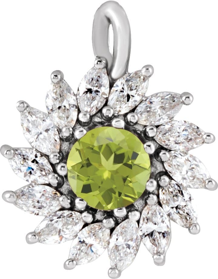 14K Rose Lab-Grown Alexandrite & 1/2 CTW Natural Diamond Halo-Style Pendant