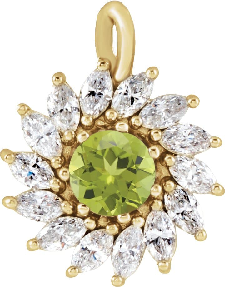 14K Rose Lab-Grown Alexandrite & 1/2 CTW Natural Diamond Halo-Style Pendant