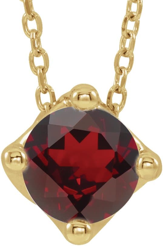 14K Rose 1/2 CT Natural Diamond Solitaire 16-18 Necklace