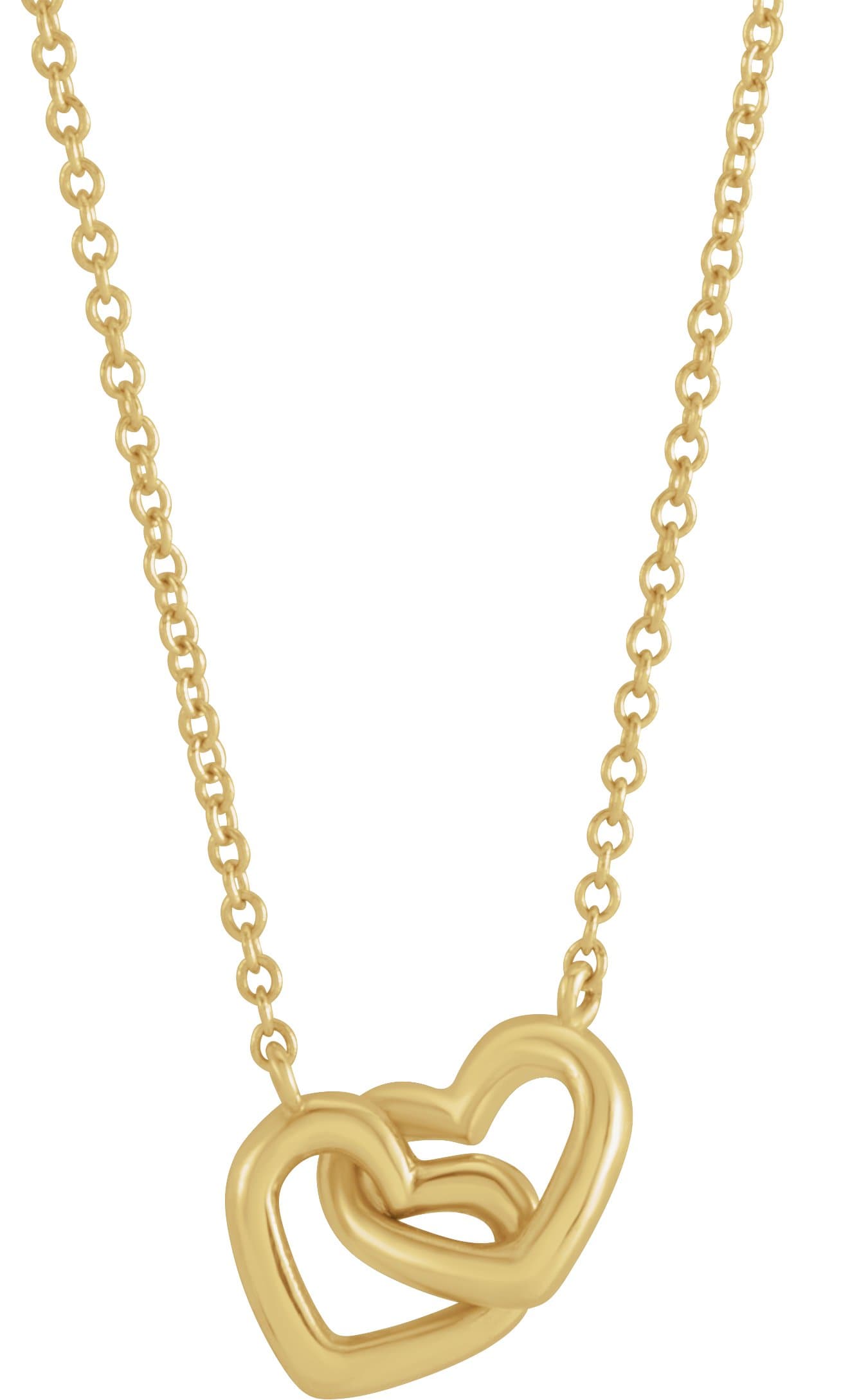 14K Rose Interlocking Heart 16 Necklace