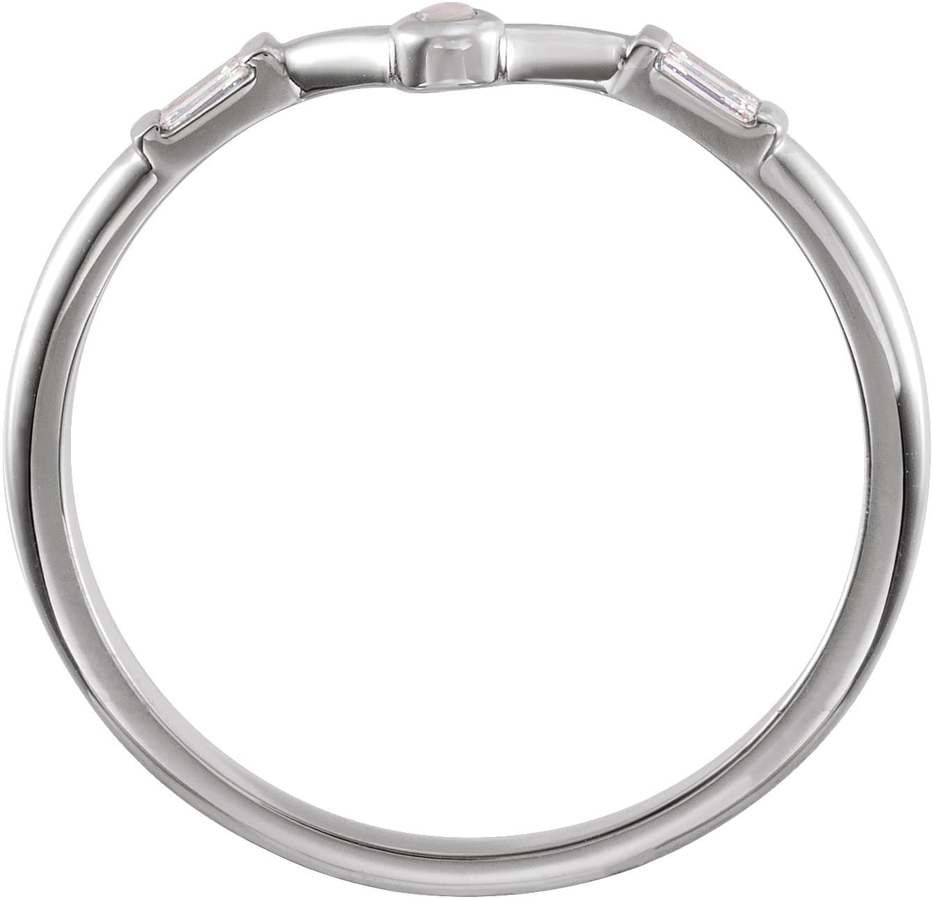 Accented Cabochon V Ring view 2