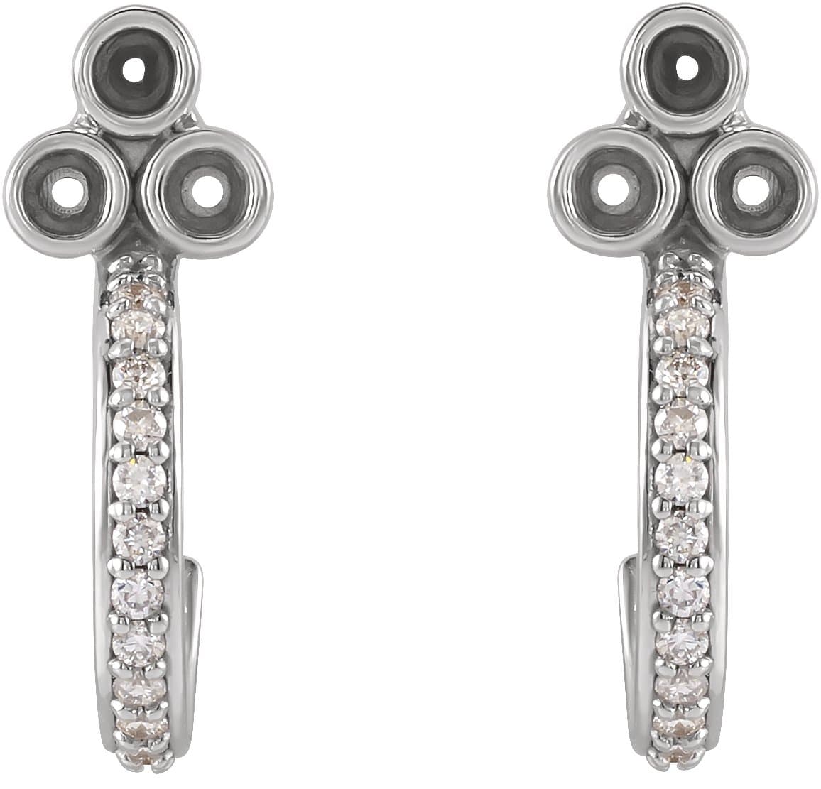 Accented Bezel-Set J-Hoop Earrings     view 2