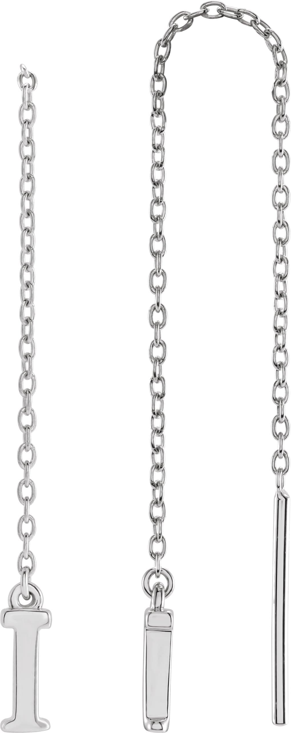 14K Rose Single Initial B Chain Earring