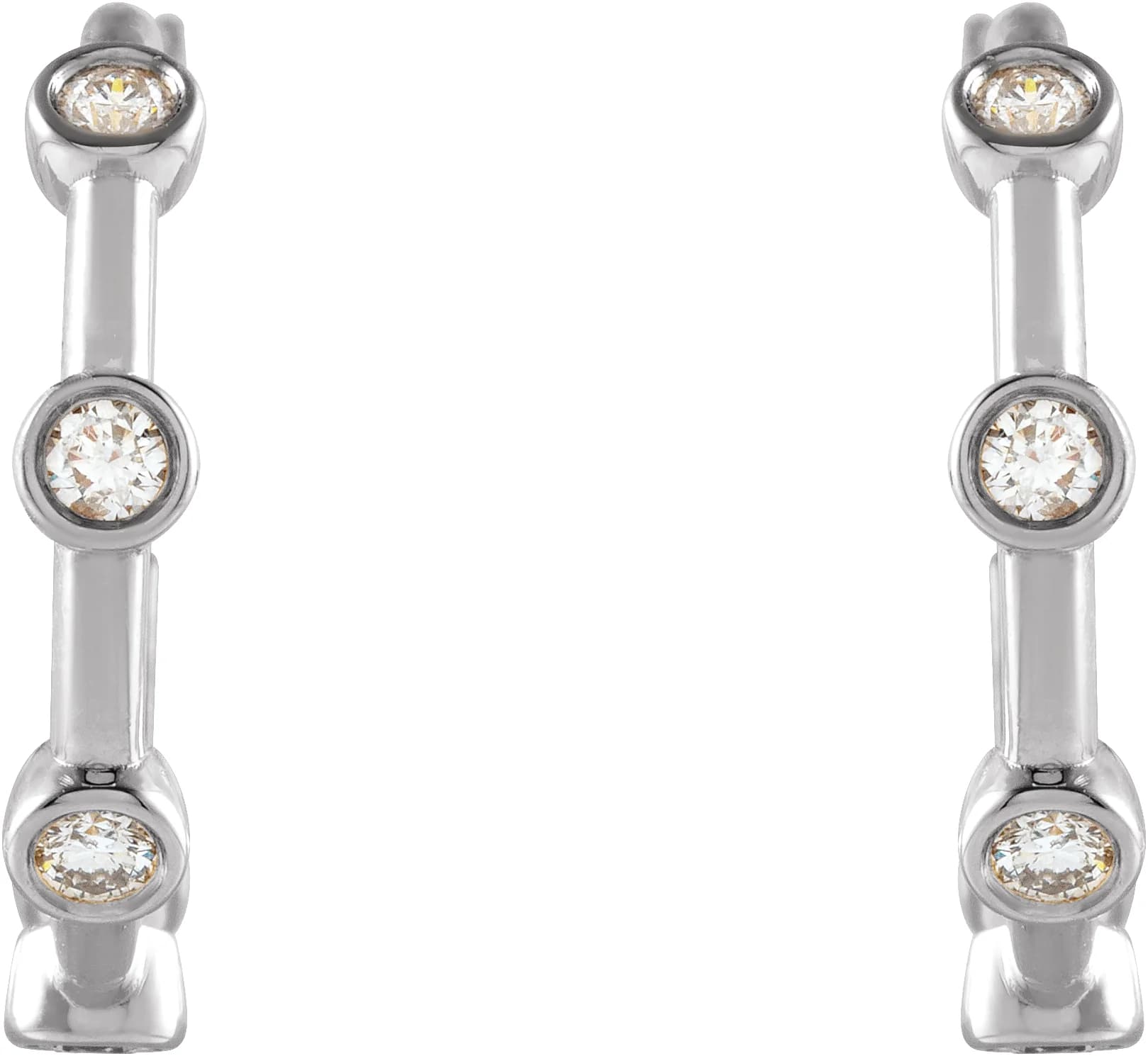 Bezel-Set Hoop Earrings — view 3