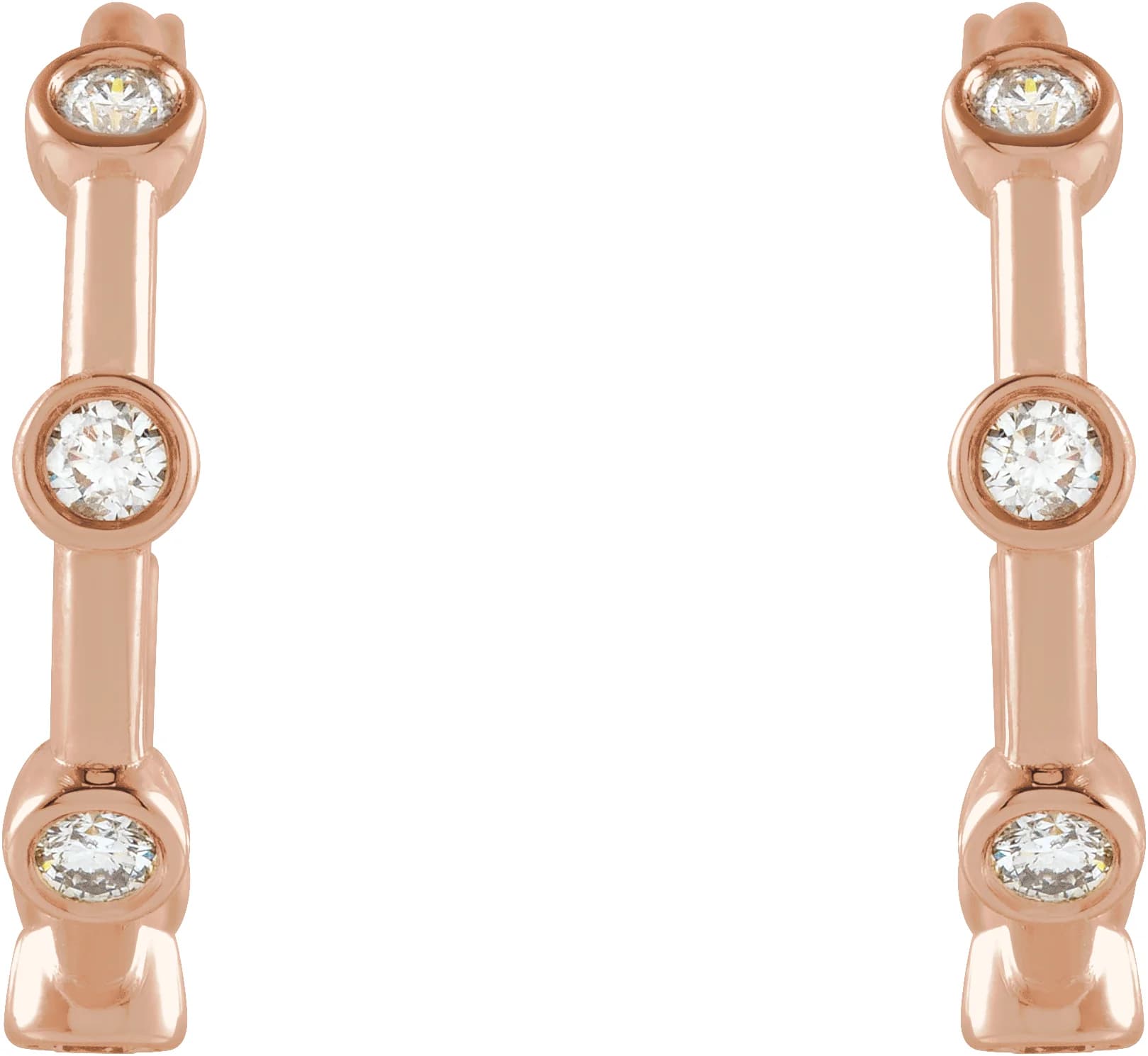 Bezel-Set Hoop Earrings view 2