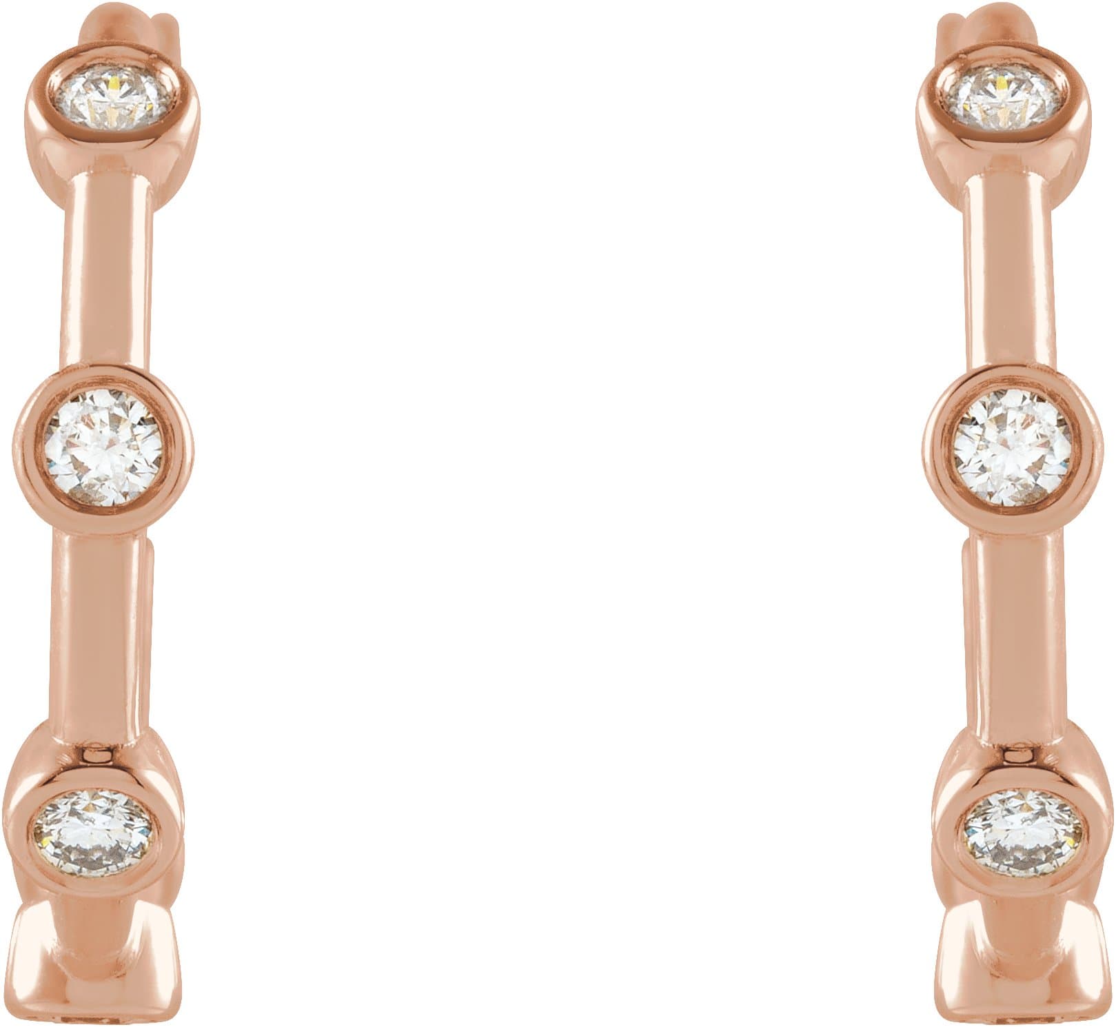 Bezel-Set Hoop Earrings view 2