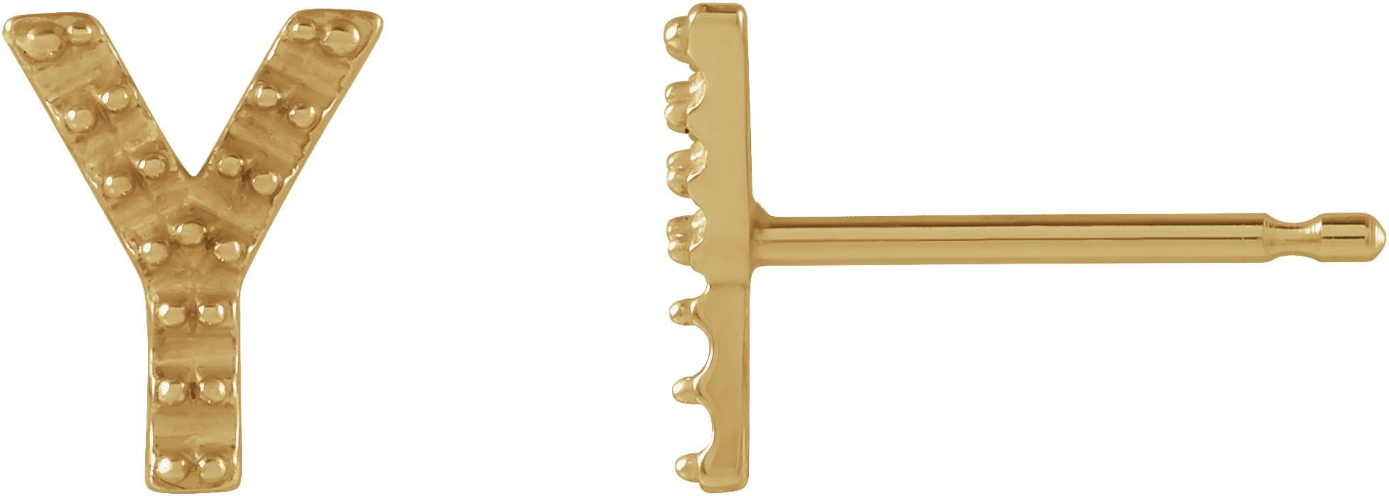 14K Rose Gold .03 CTW Natural Diamond Initial V Earring