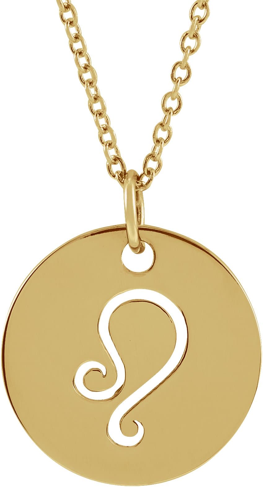 14K Rose Aquarius Zodiac Disc 16-18 Necklace
