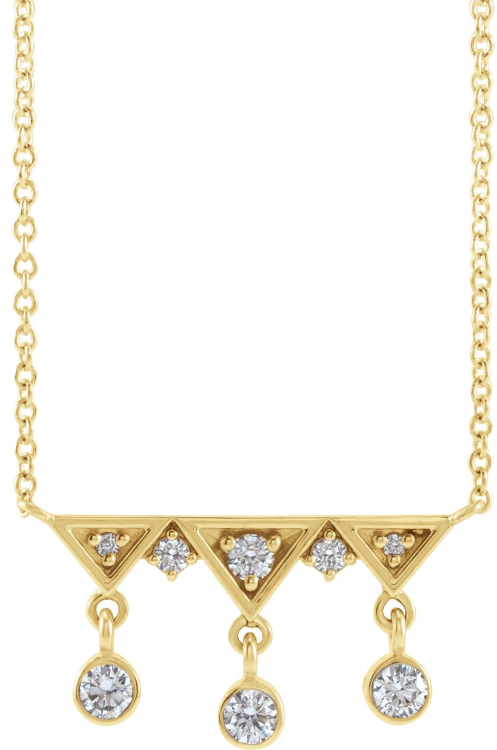 14K Rose 1/5 CTW Natural Diamond Fringe Bar 16 Necklace