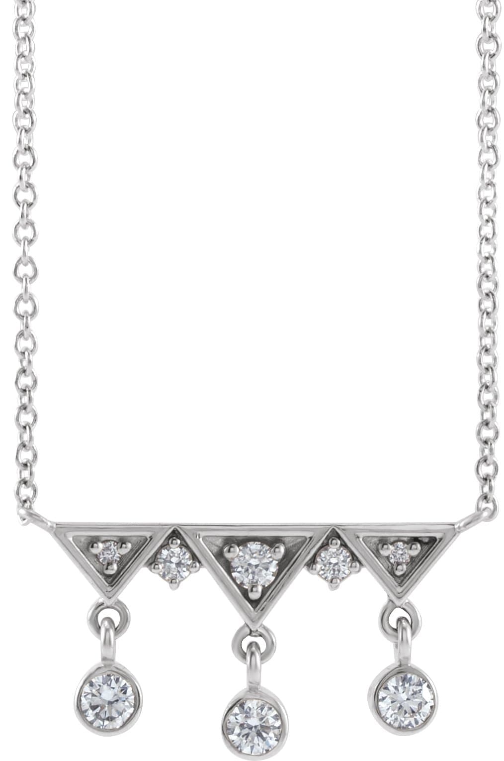 14K Rose 1/5 CTW Natural Diamond Fringe Bar 16 Necklace