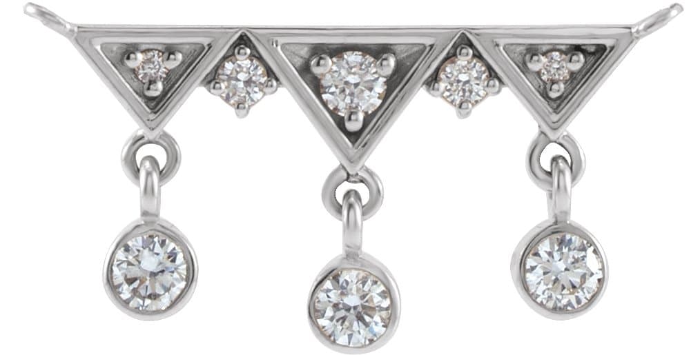 14K Rose 1/5 CTW Natural Diamond Fringe Bar 16 Necklace
