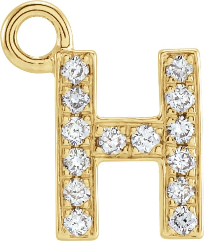 14K Rose Petite Pavé™ .03 CTW Natural Diamond Initial T Dangle
