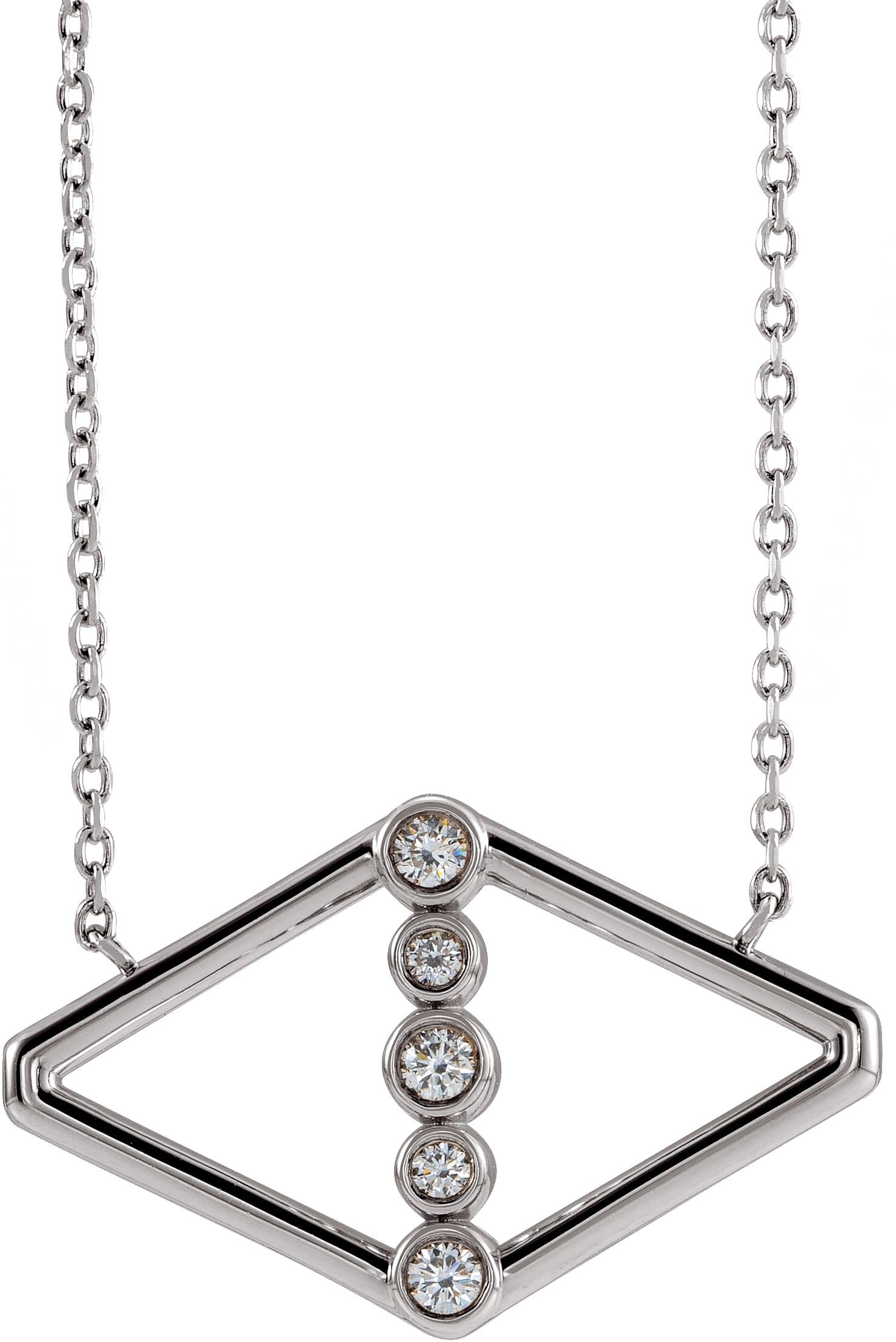 14K Rose 1/8 CTW Natural Diamond Geometric 18 Necklace