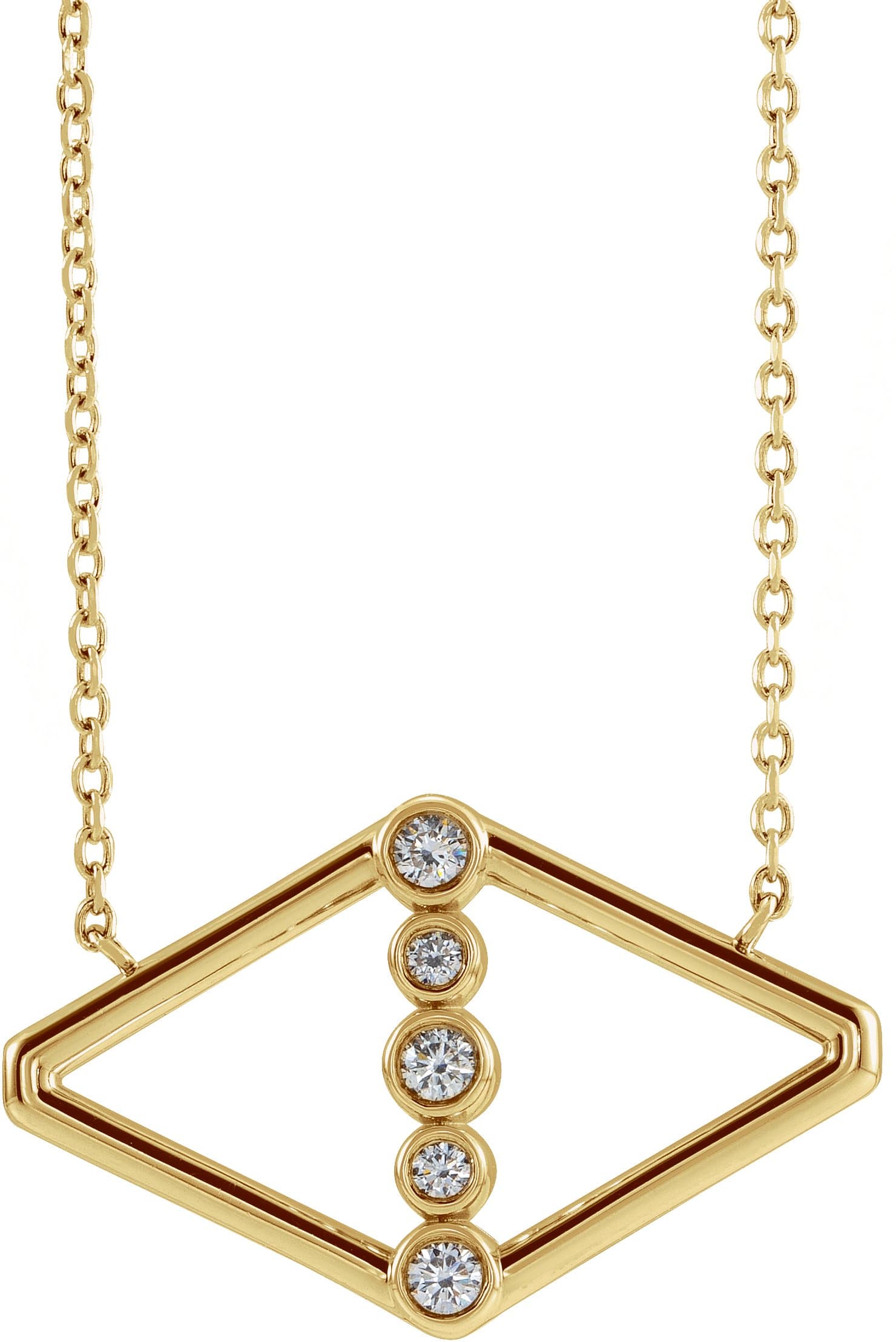 14K Rose 1/8 CTW Natural Diamond Geometric 18 Necklace