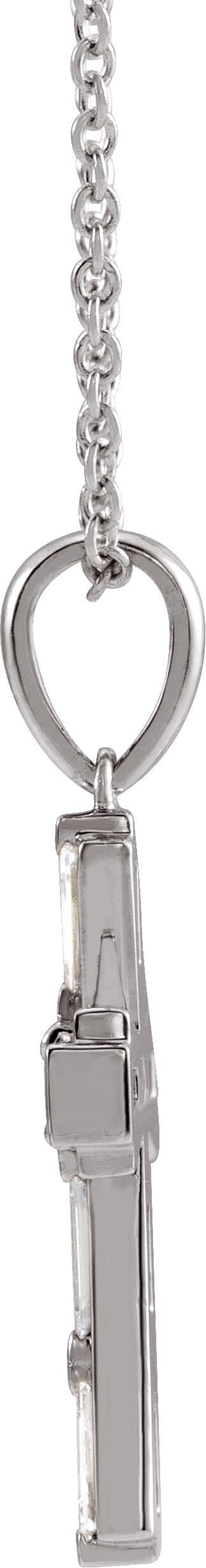 Accented Baguette Cross Necklace or Pendant view 2