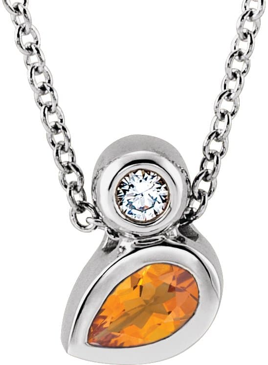 14K Rose 4x4 mm Square Lab-Grown Alexandrite & .03 CT Natural Diamond 16-18 Necklace