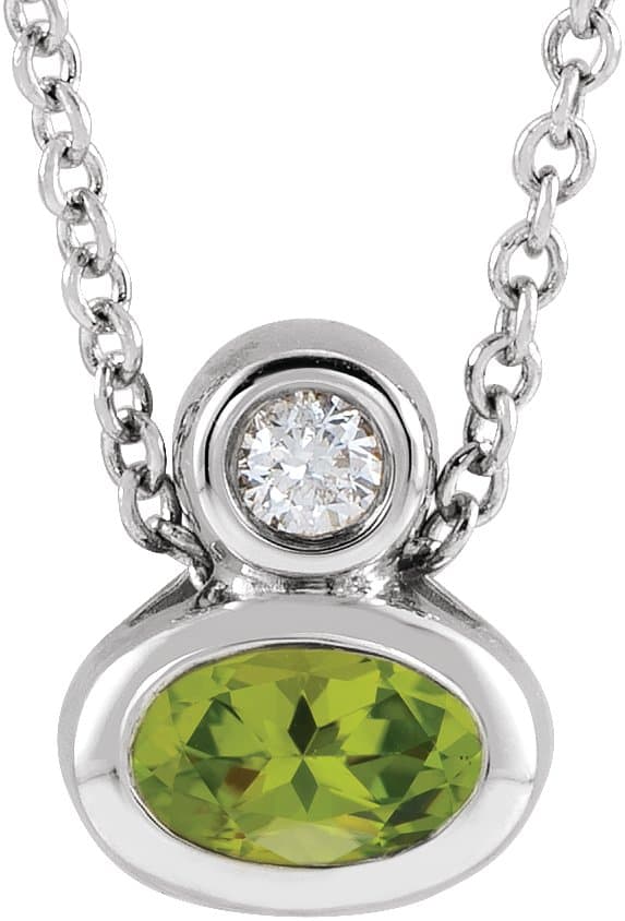 Bezel-Set Necklace or Slide Pendant view 1