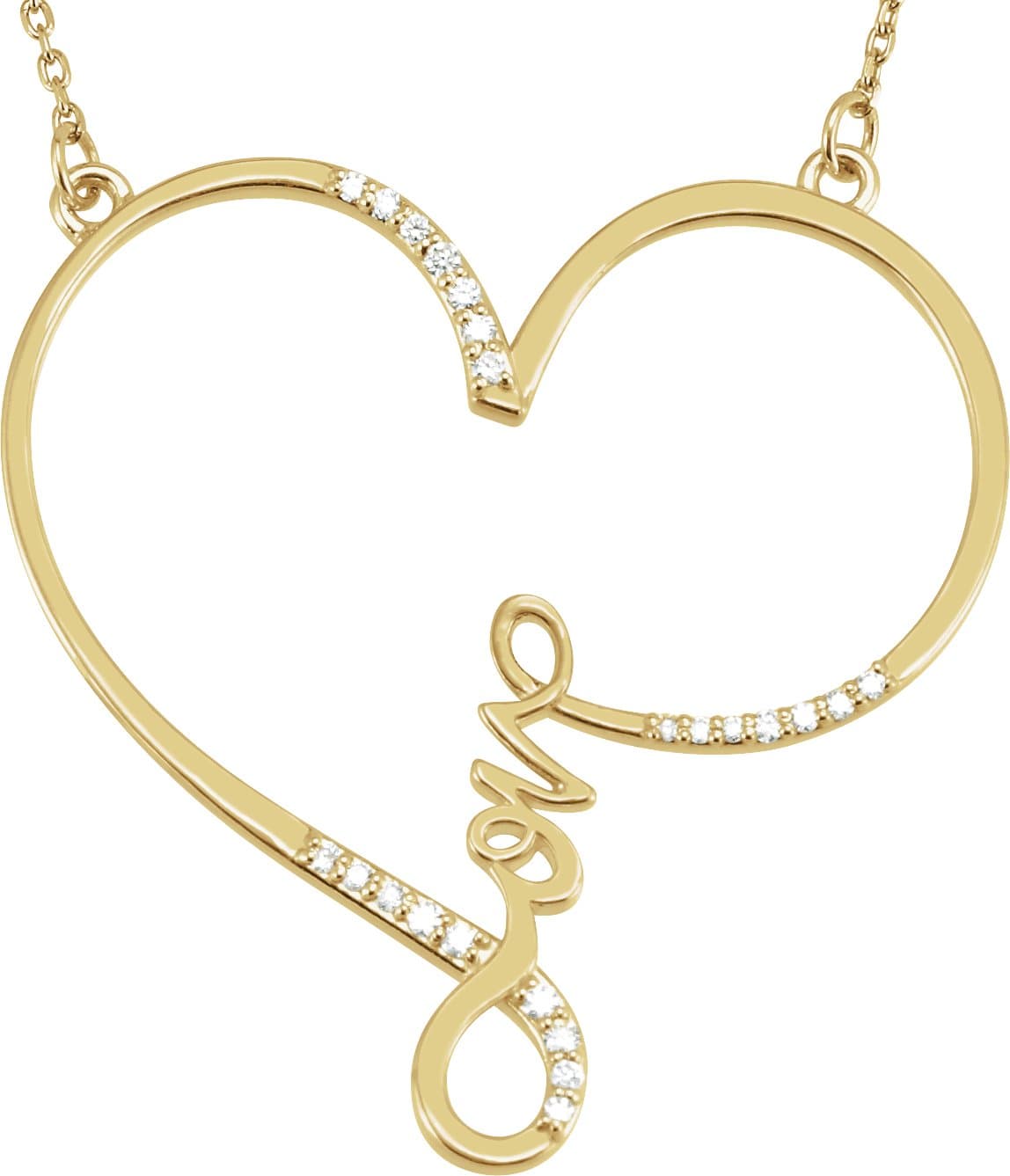 14K White 1/8 CTW Natural Diamond Infinity-Inspired Love Heart 18" Necklace