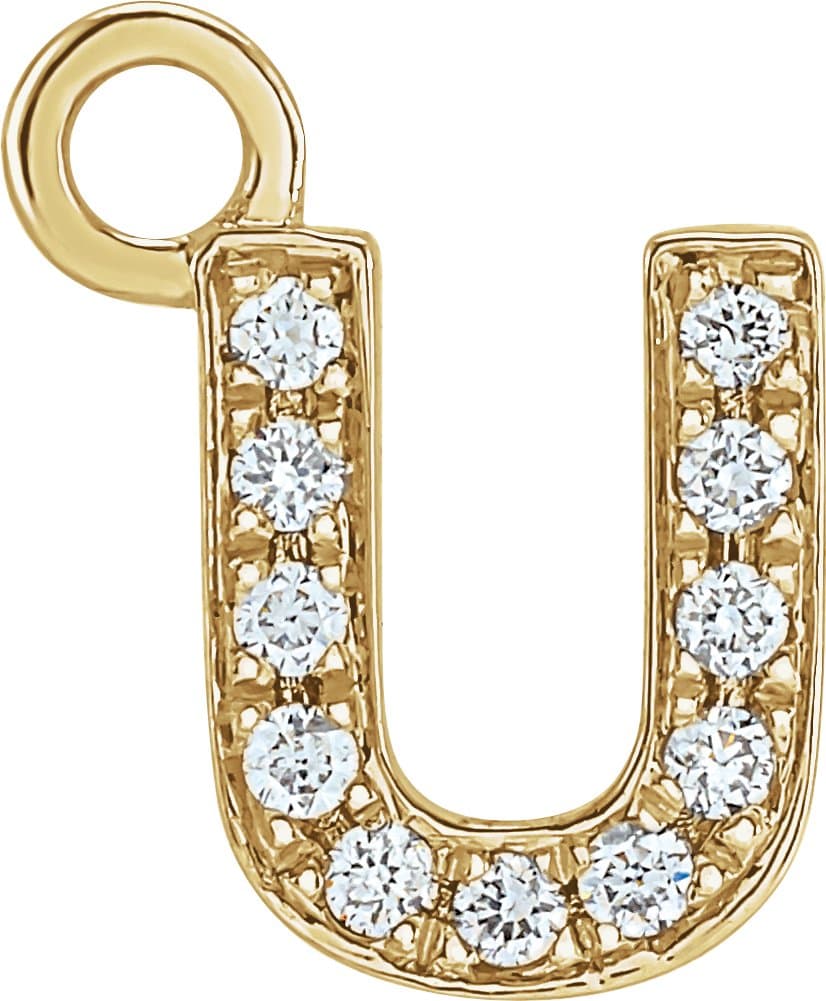 14K Rose Petite Pavé™ .03 CTW Natural Diamond Initial T Dangle