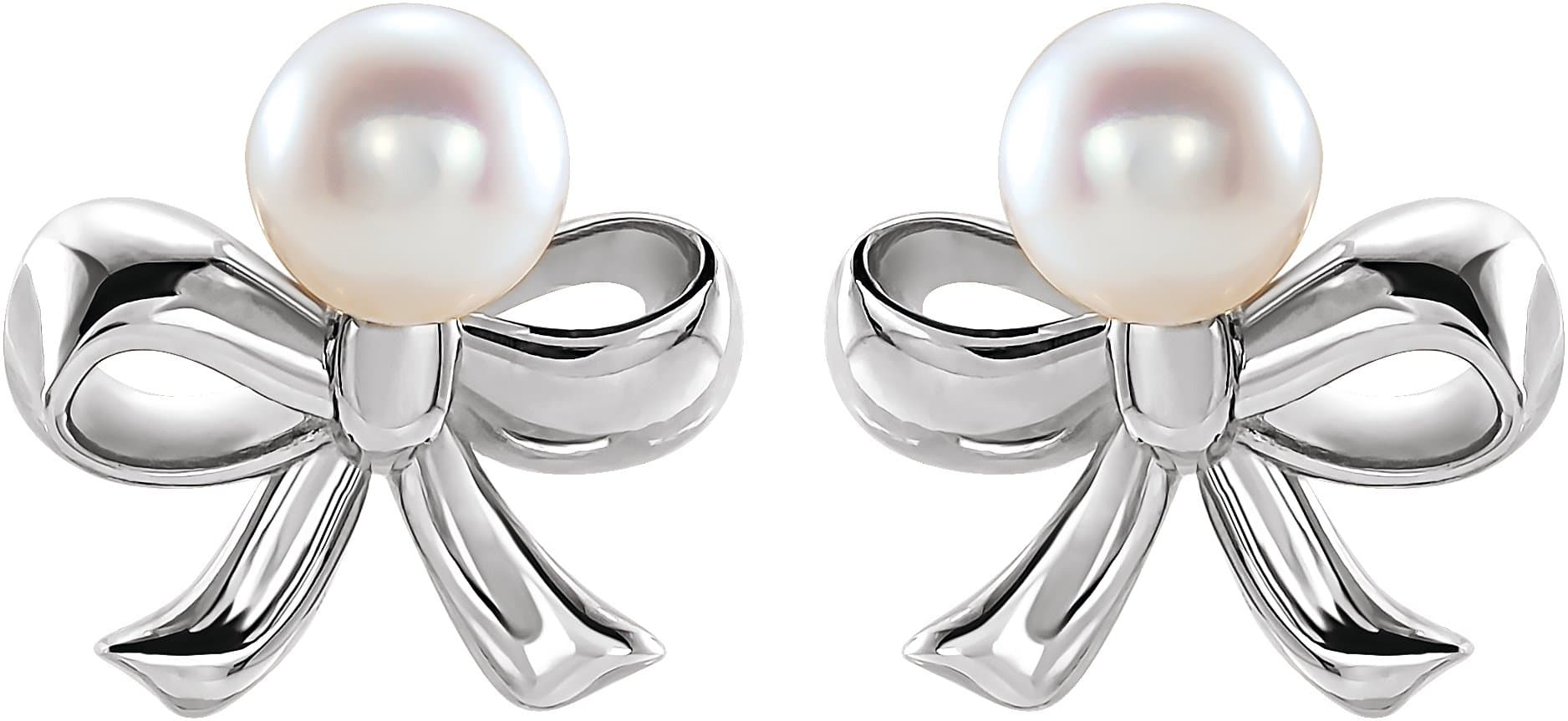 Pearl Bow Earrings view 2