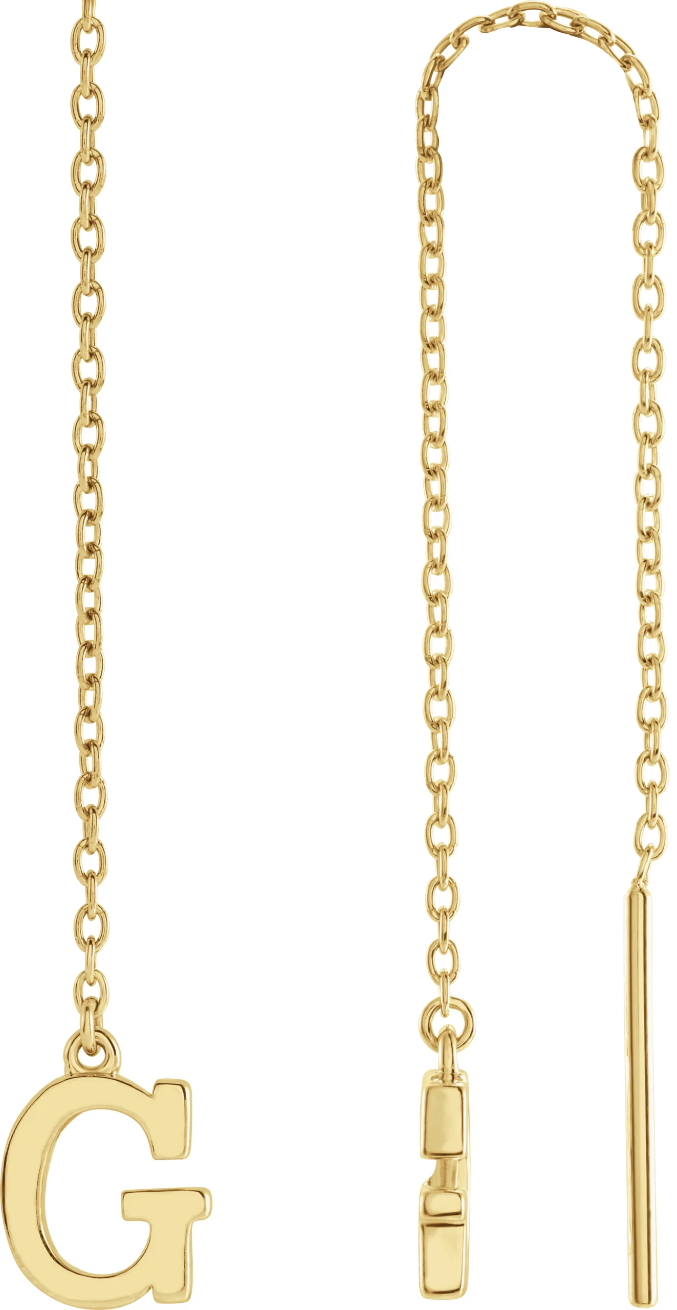 Single Initial Chain Earrings