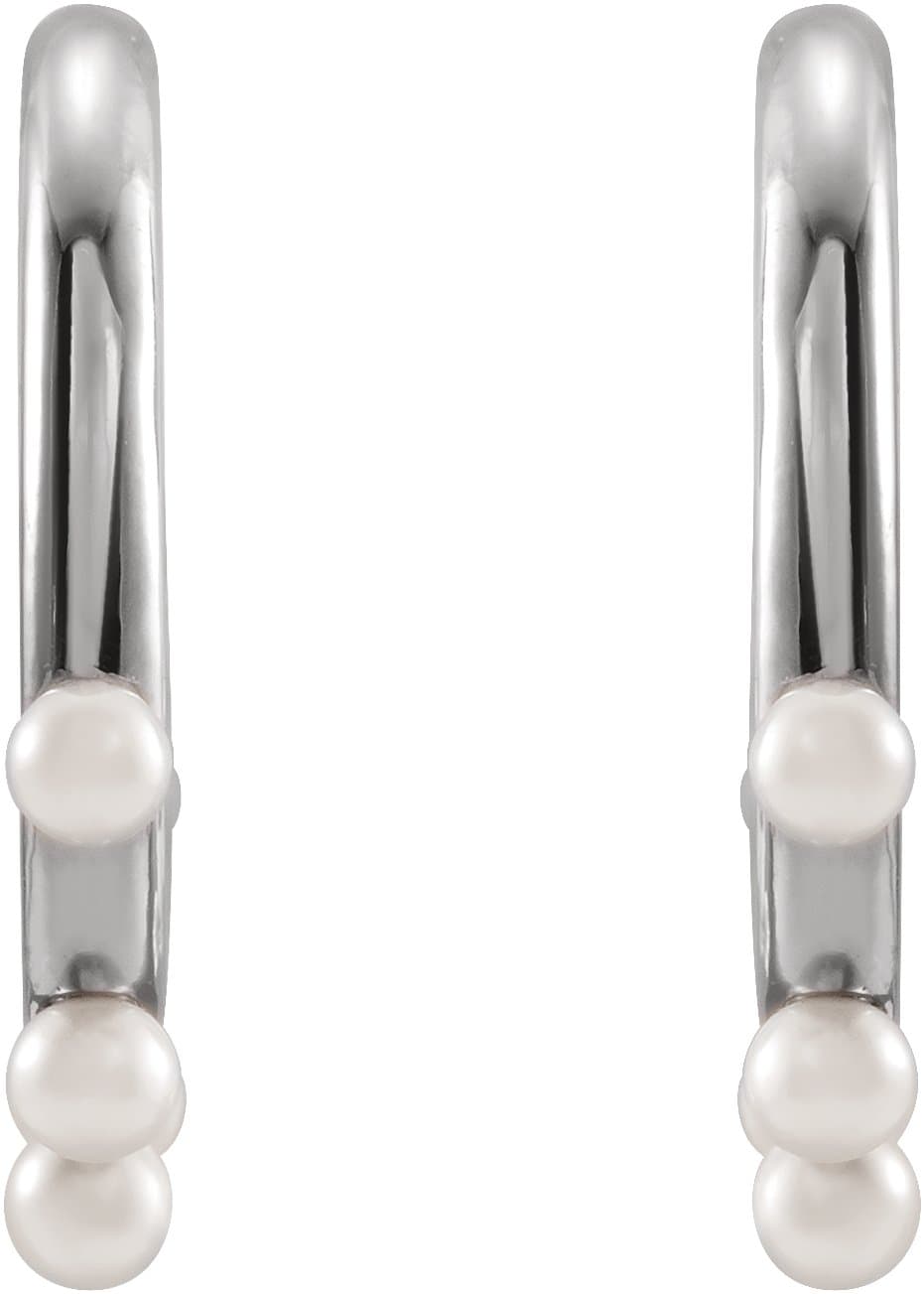 Pearl Hoop Earrings view 2
