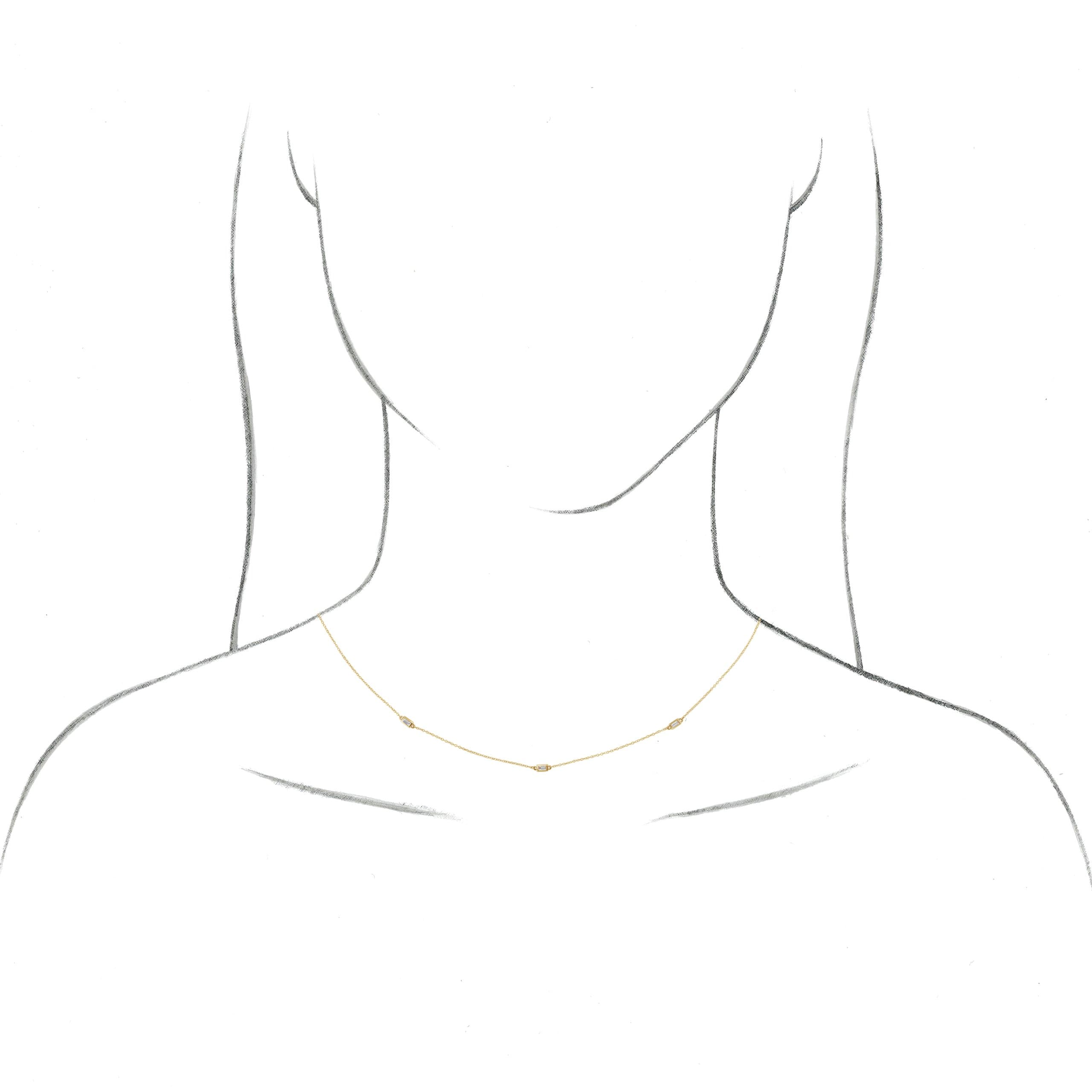 Baguette Station Necklace view 2